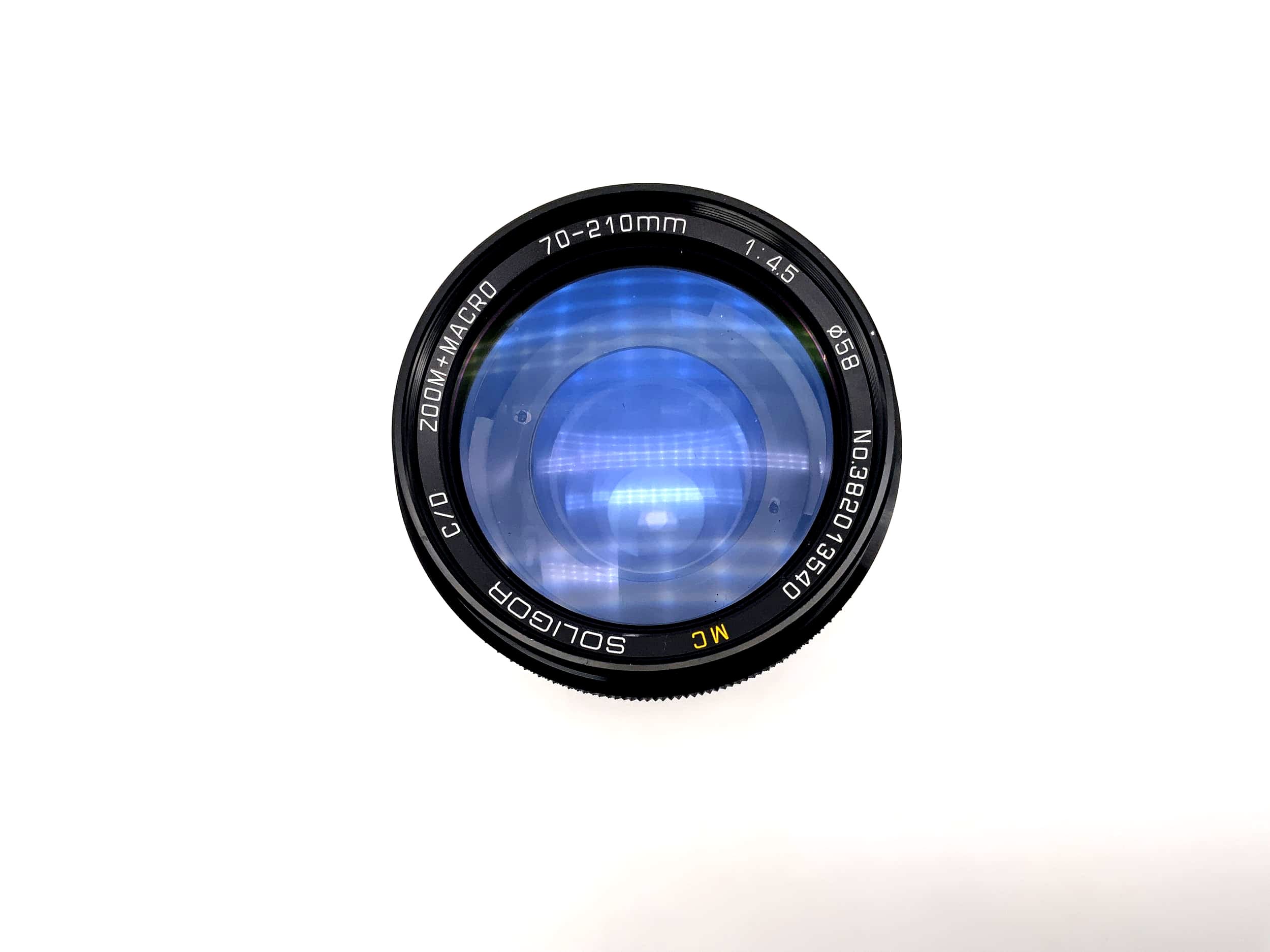 Soligor 70-210mm 1:4.5 Lens C/D Zoom + Macro MC Camera Lens (Minolta MD)