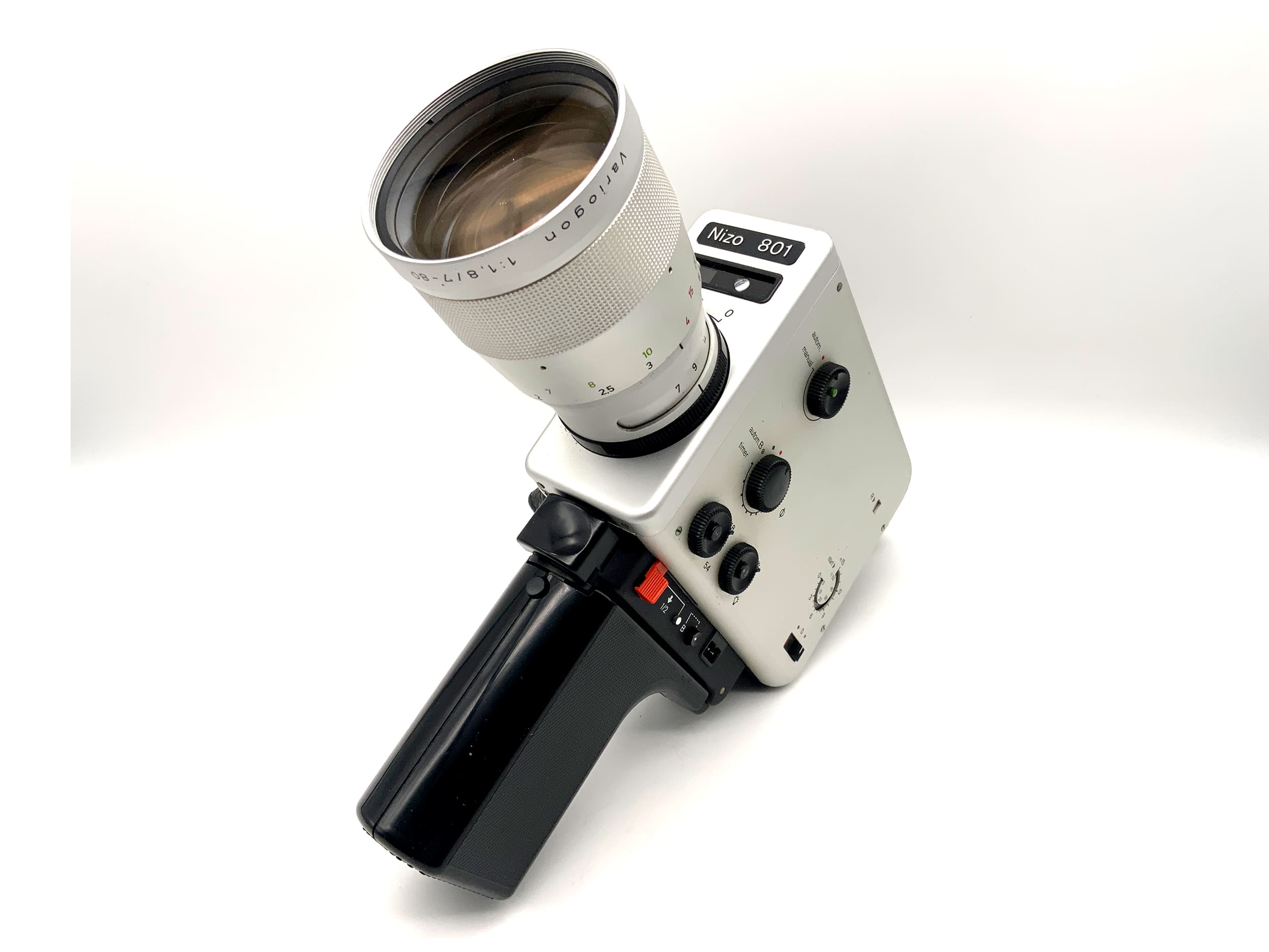 Braun Nizo 801 film camera with Variogon 1:1.8/7-80mm Super 8 lens