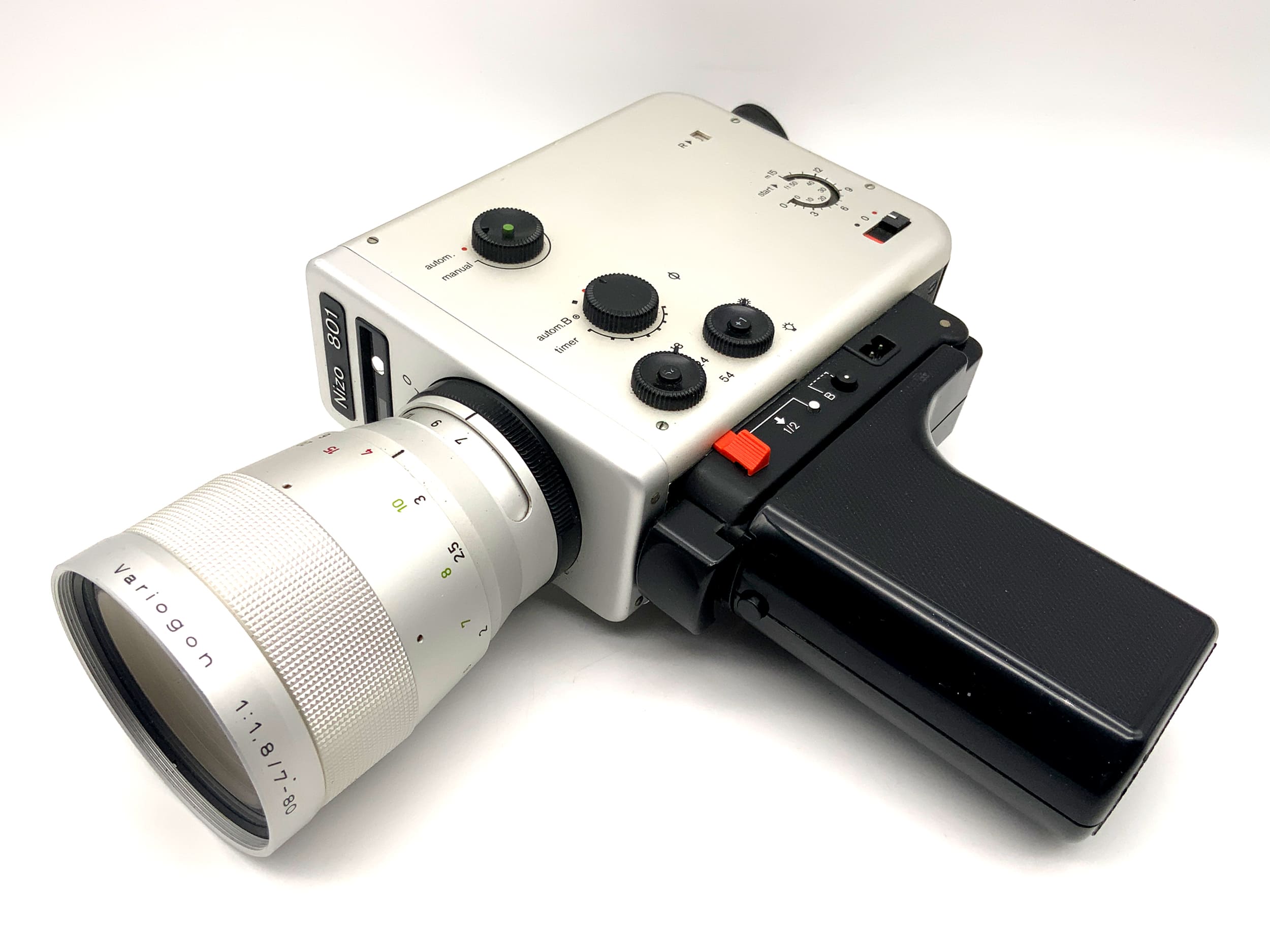 Braun Nizo 801 film camera with Variogon 1:1.8/7-80mm Super 8 lens