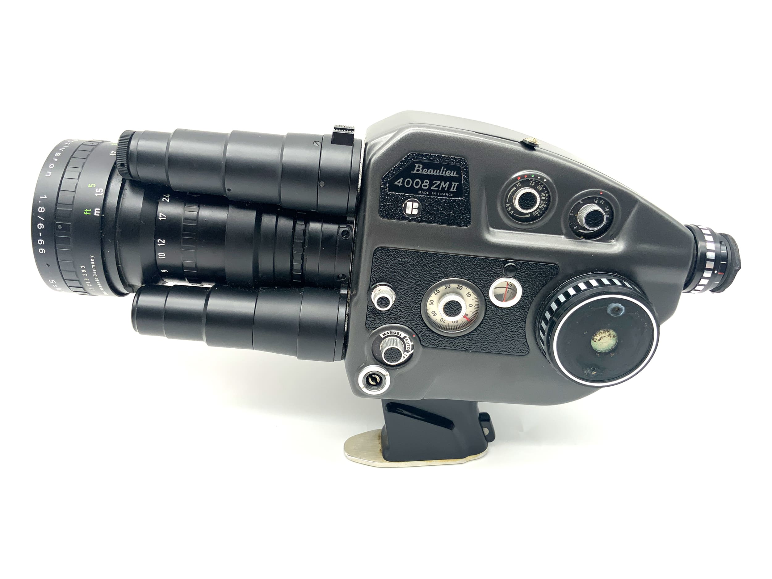 Beaulieu 4008 ZM II film camera with Optivaron 1.8/6-66 Super 8 !UNTESTED!