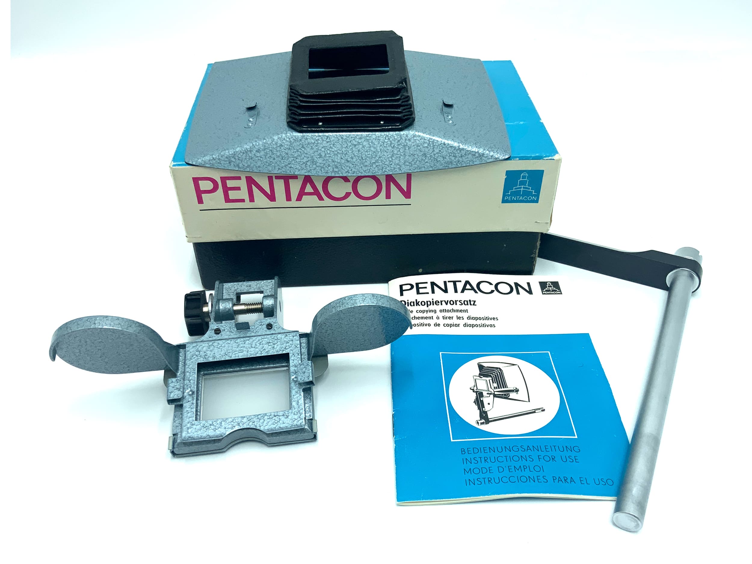 Pentacon 71 55 24 Diaduplikator blau Diakopiervorsatz in OVP