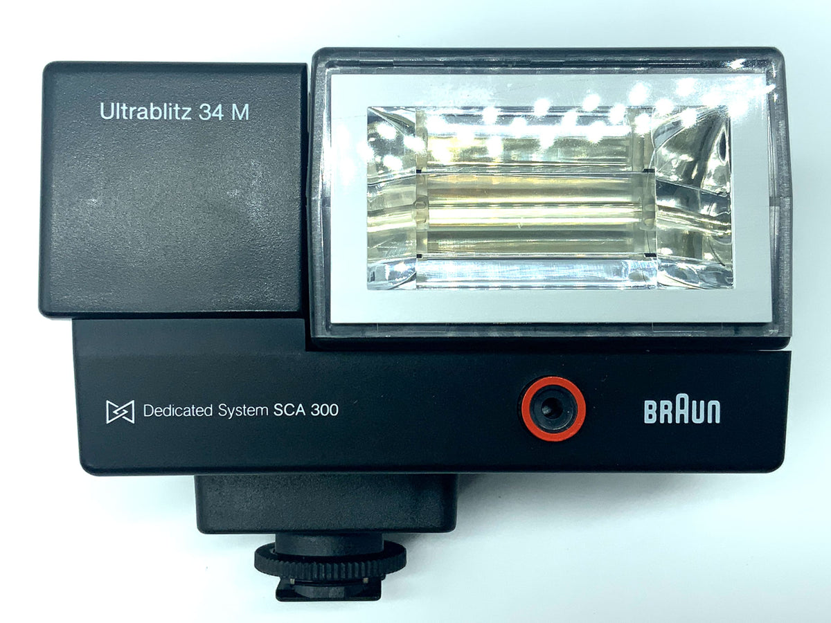 Braun Ultrablitz 34M Blitzgerät mit SCA 310 für Canon FD Kamera Blitz Flash