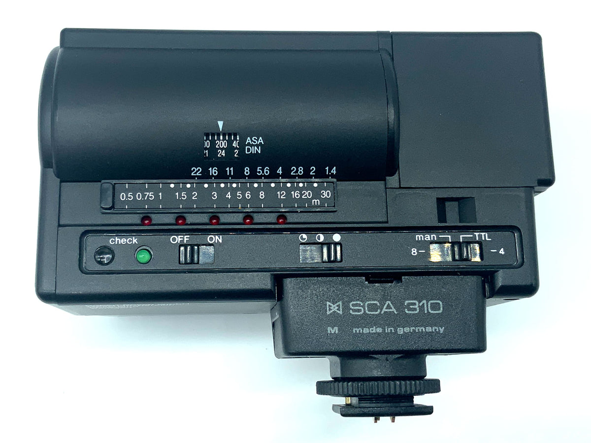 Braun Ultrablitz 34M Blitzgerät mit SCA 310 für Canon FD Kamera Blitz Flash