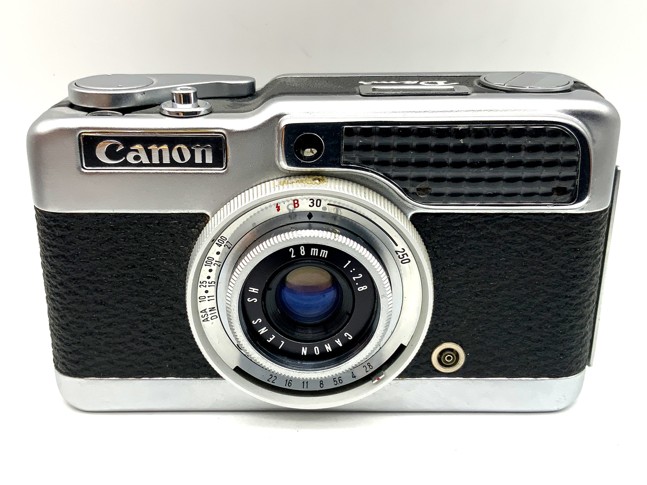 Canon Demi viewfinder camera with SH 28mm 1:2.8 lens! Light meter defective! Half-frame camera