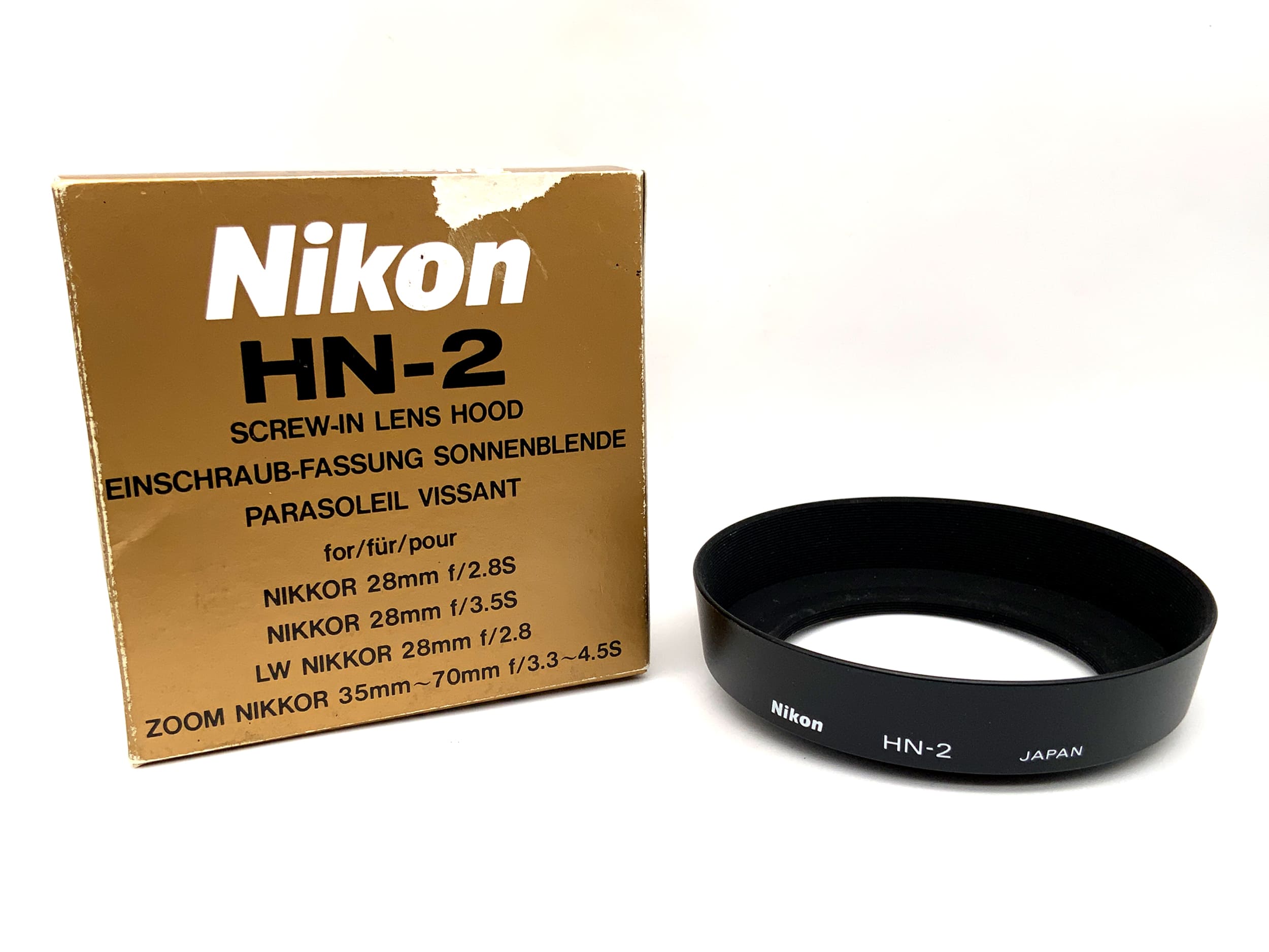 Nikon HN-2 lens hood, metal, in original packaging