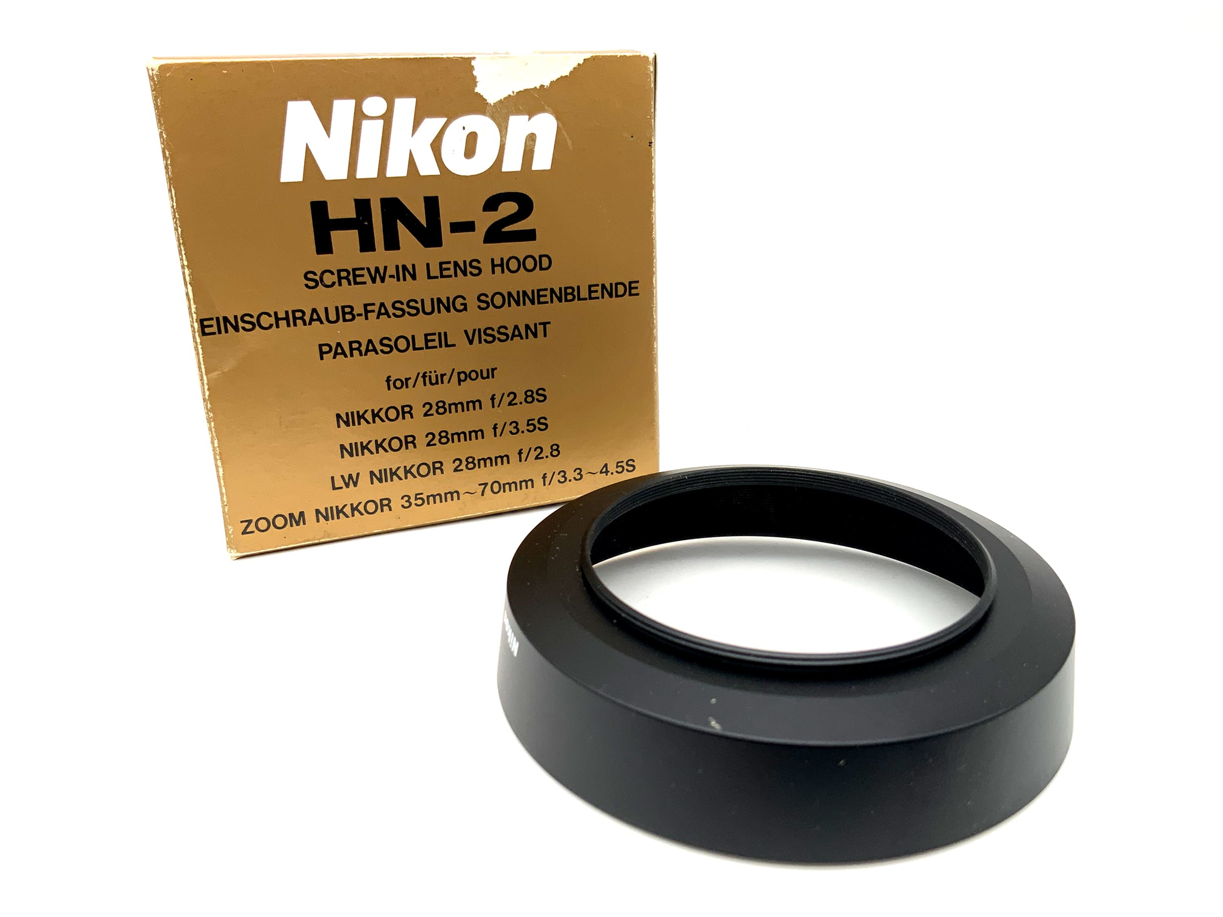 Nikon HN-2 lens hood, metal, in original packaging