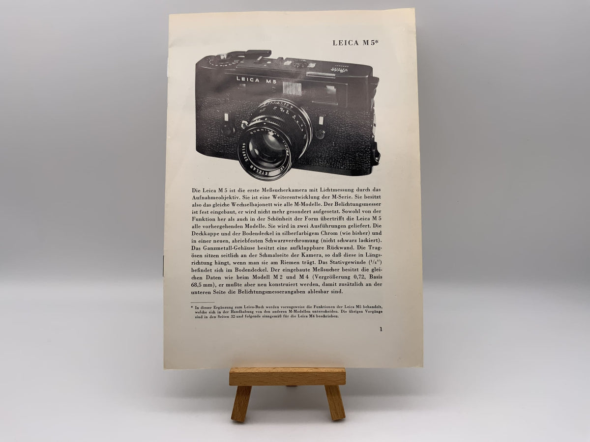 Leica M5 Information Sheet (German)