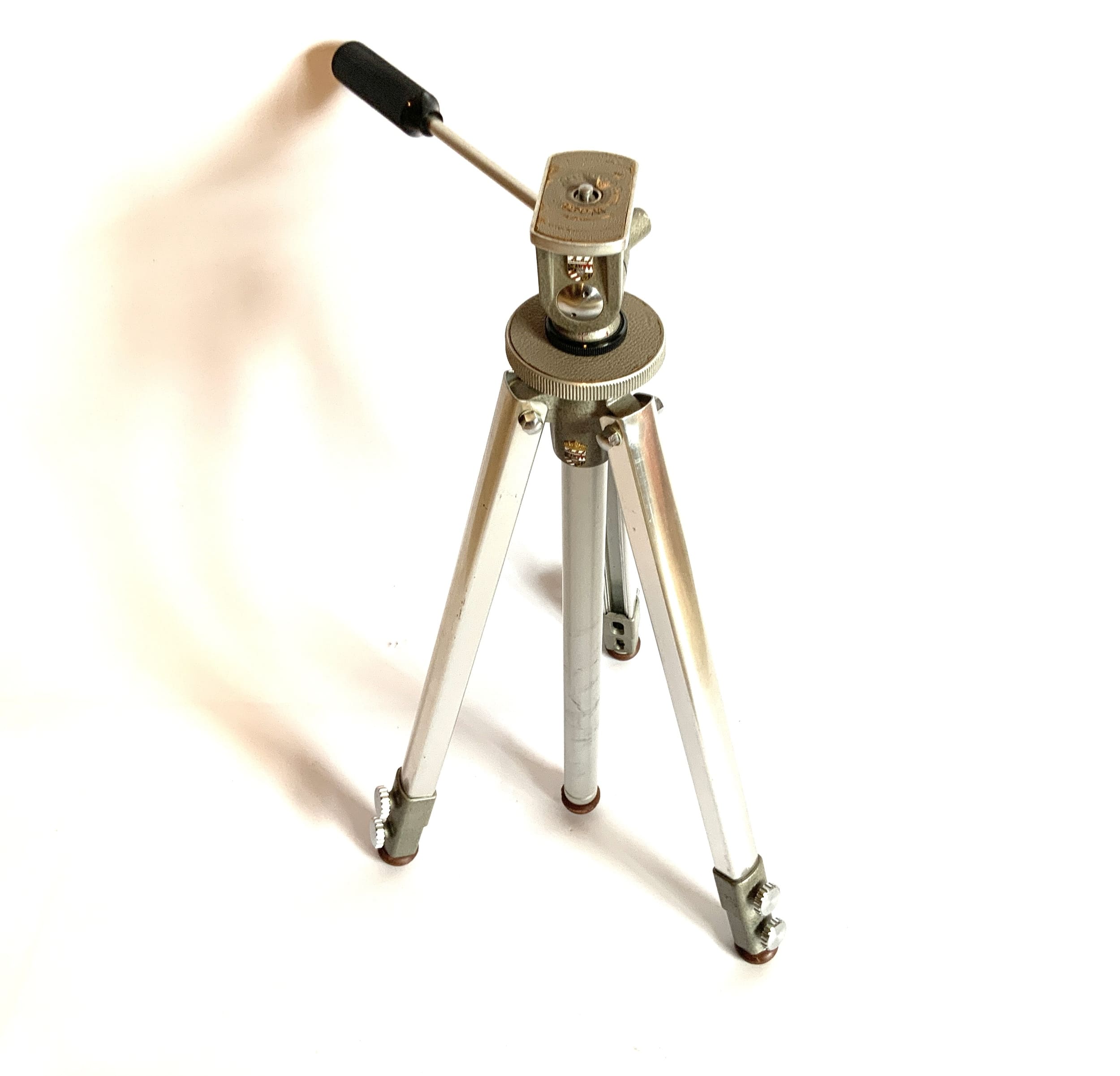 Linhof silver tripod, three-legged photo tripod, camera tripod