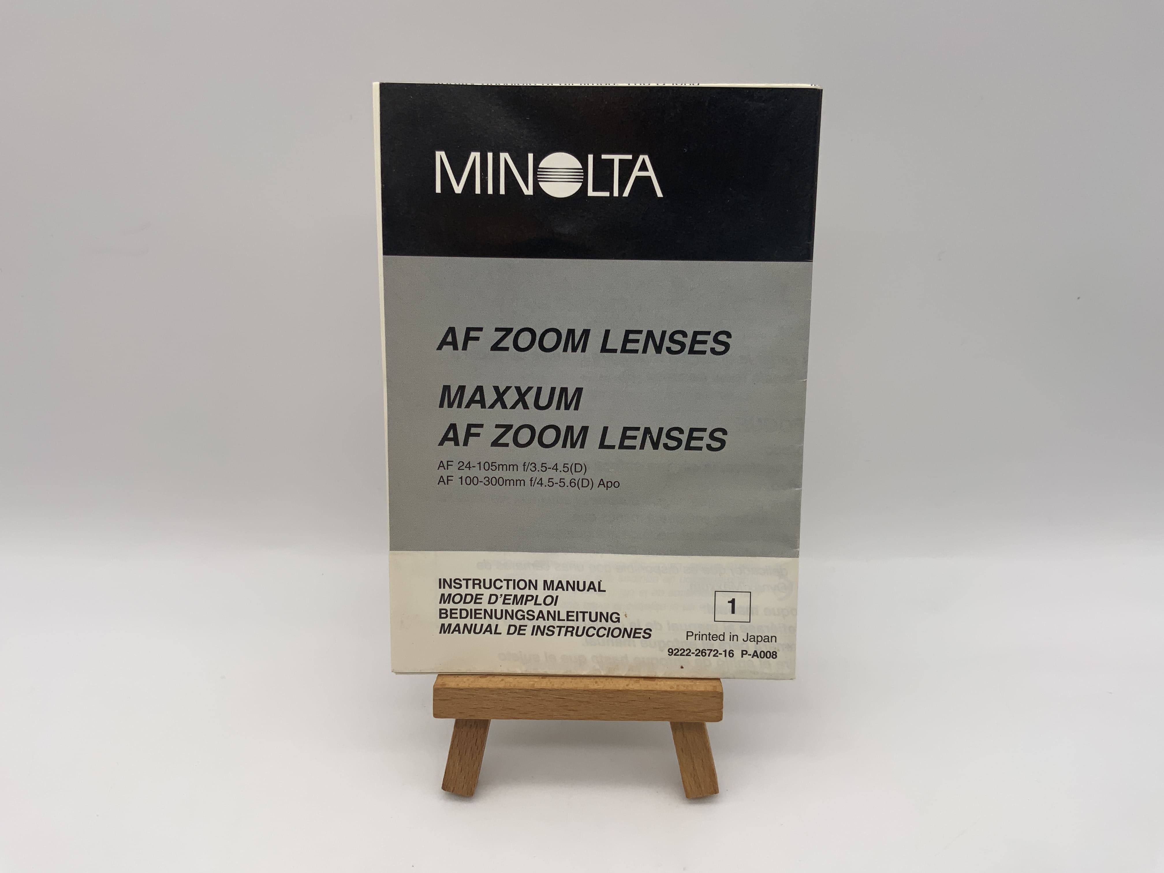 Minolta AF Zoom Lenses MAXXUM User Manual Operating Instructions German