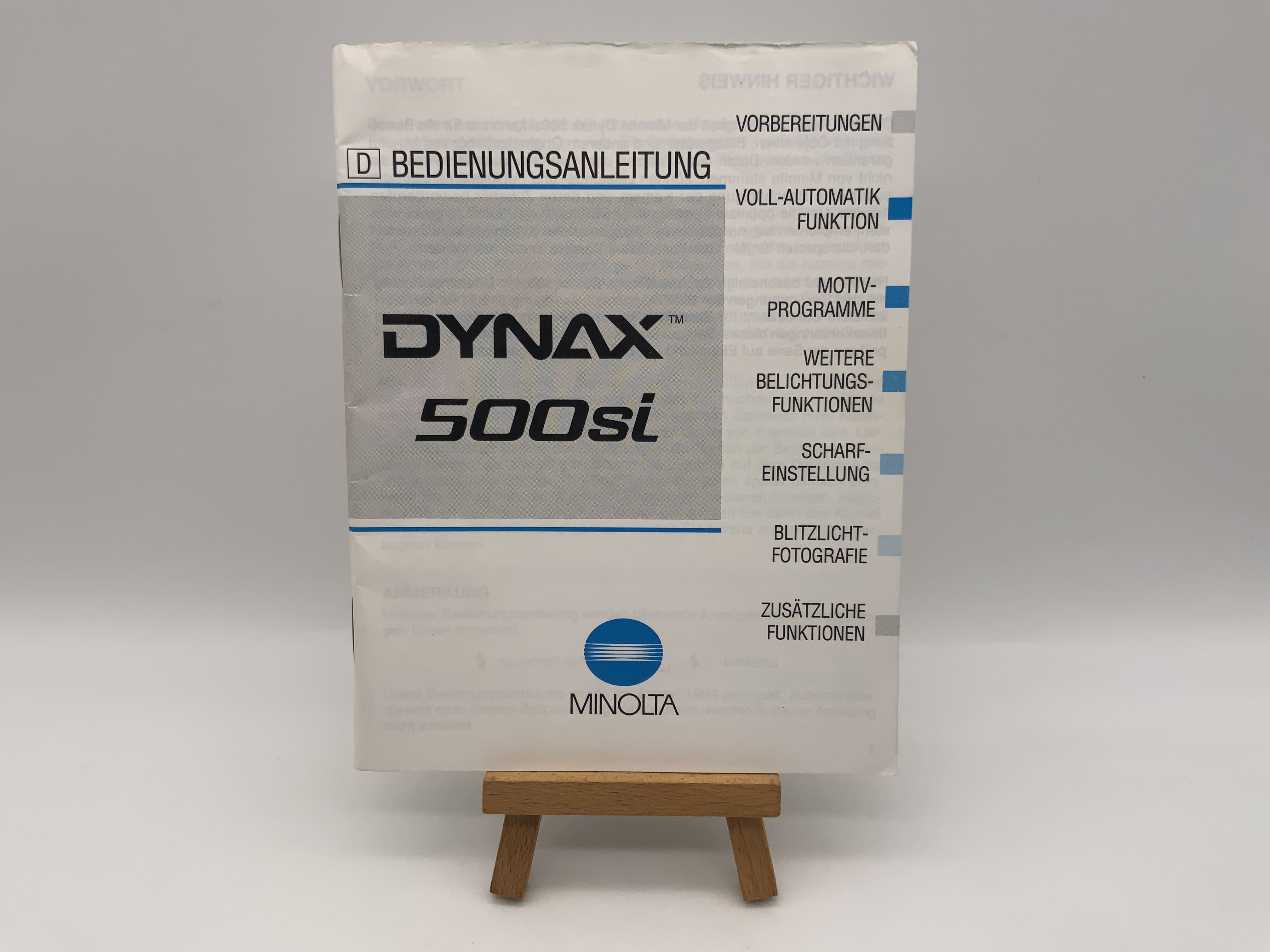 Minolta Dynax 500si User Manual Operating Instructions German