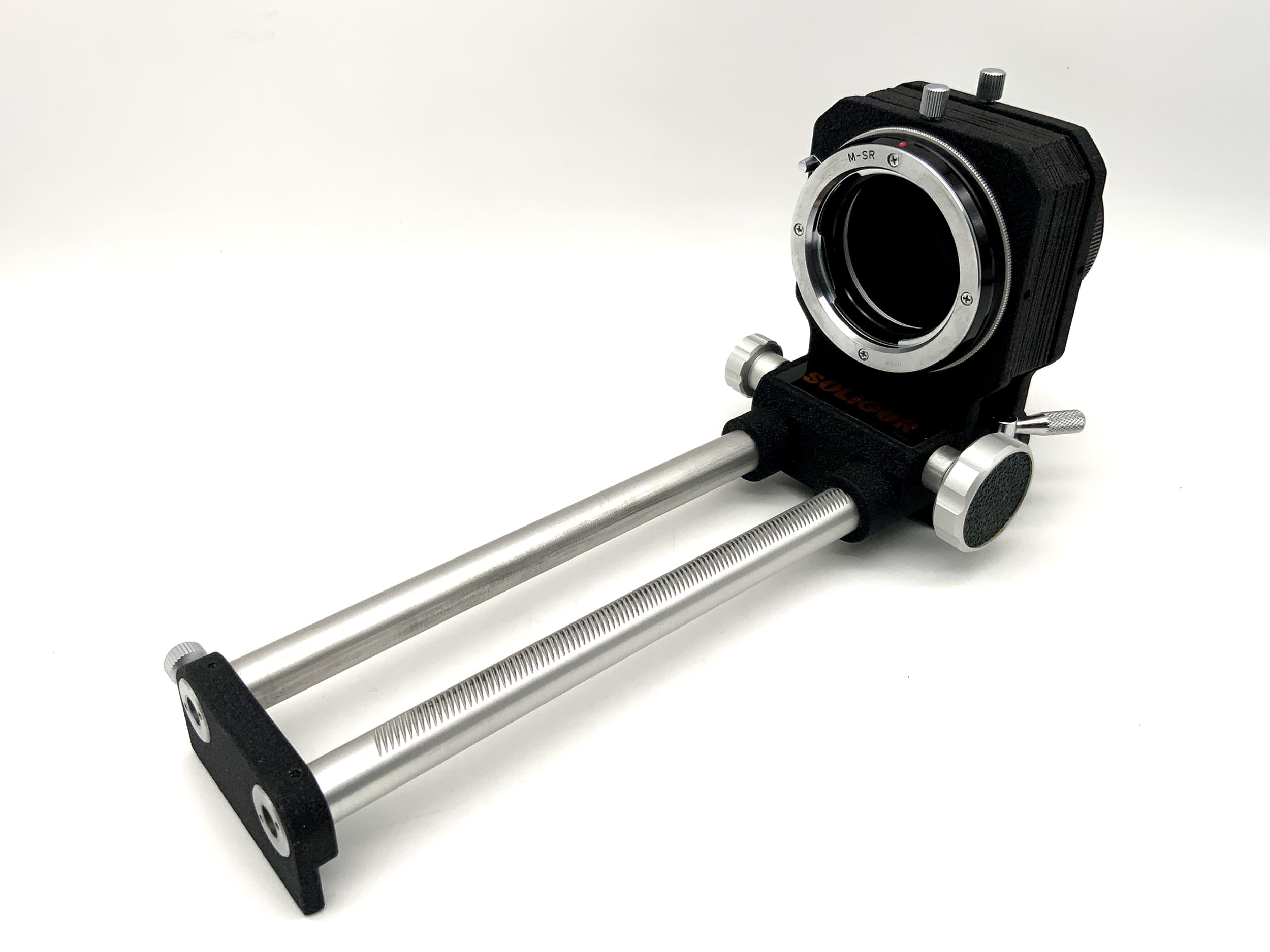 Soligor Flexomatic bellows device T-2 Mount Double Track Bellows + OVP (Minolta MD)