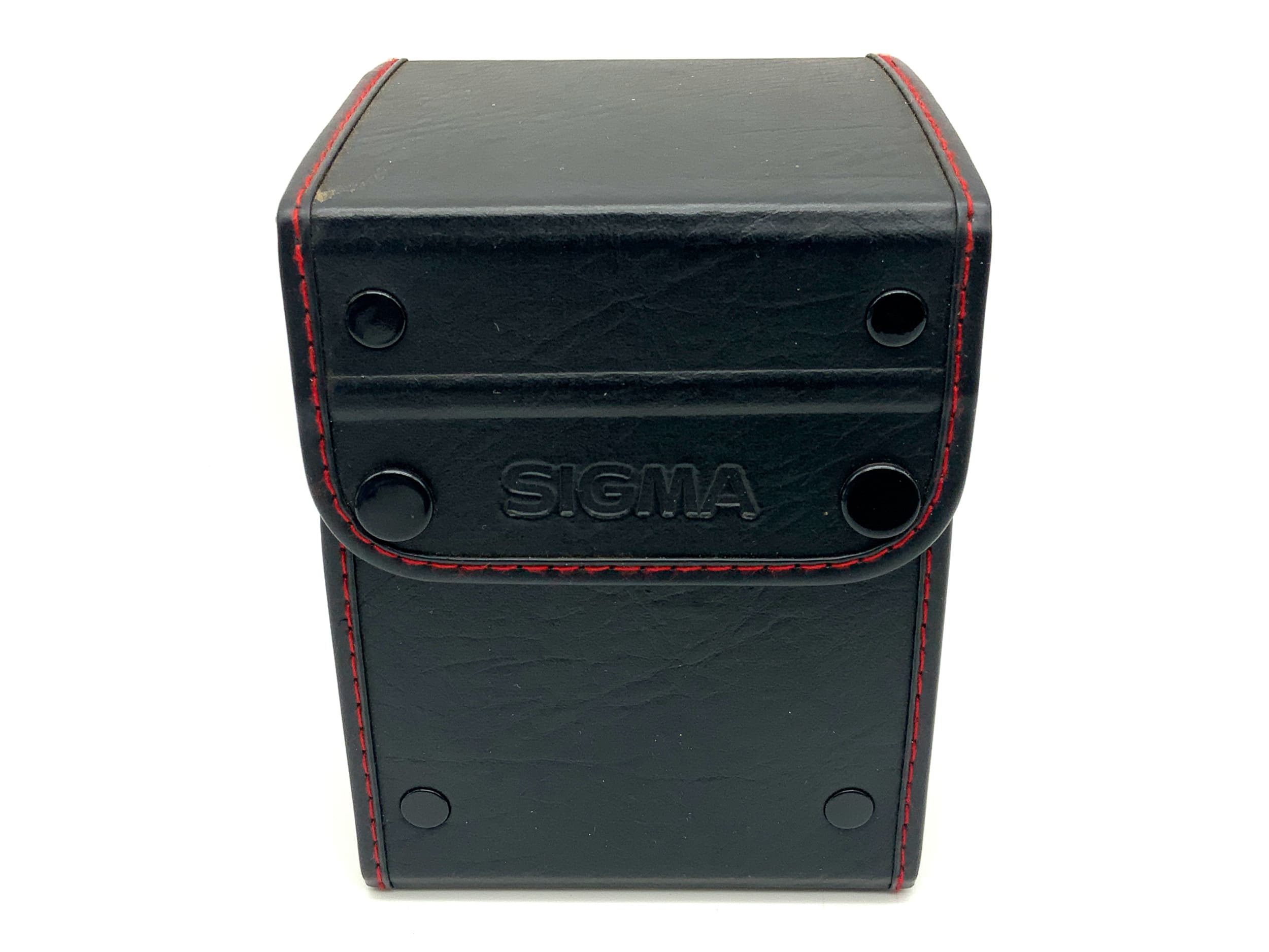Sigma lens case, black/red, approx. 14x10cm, hard case.