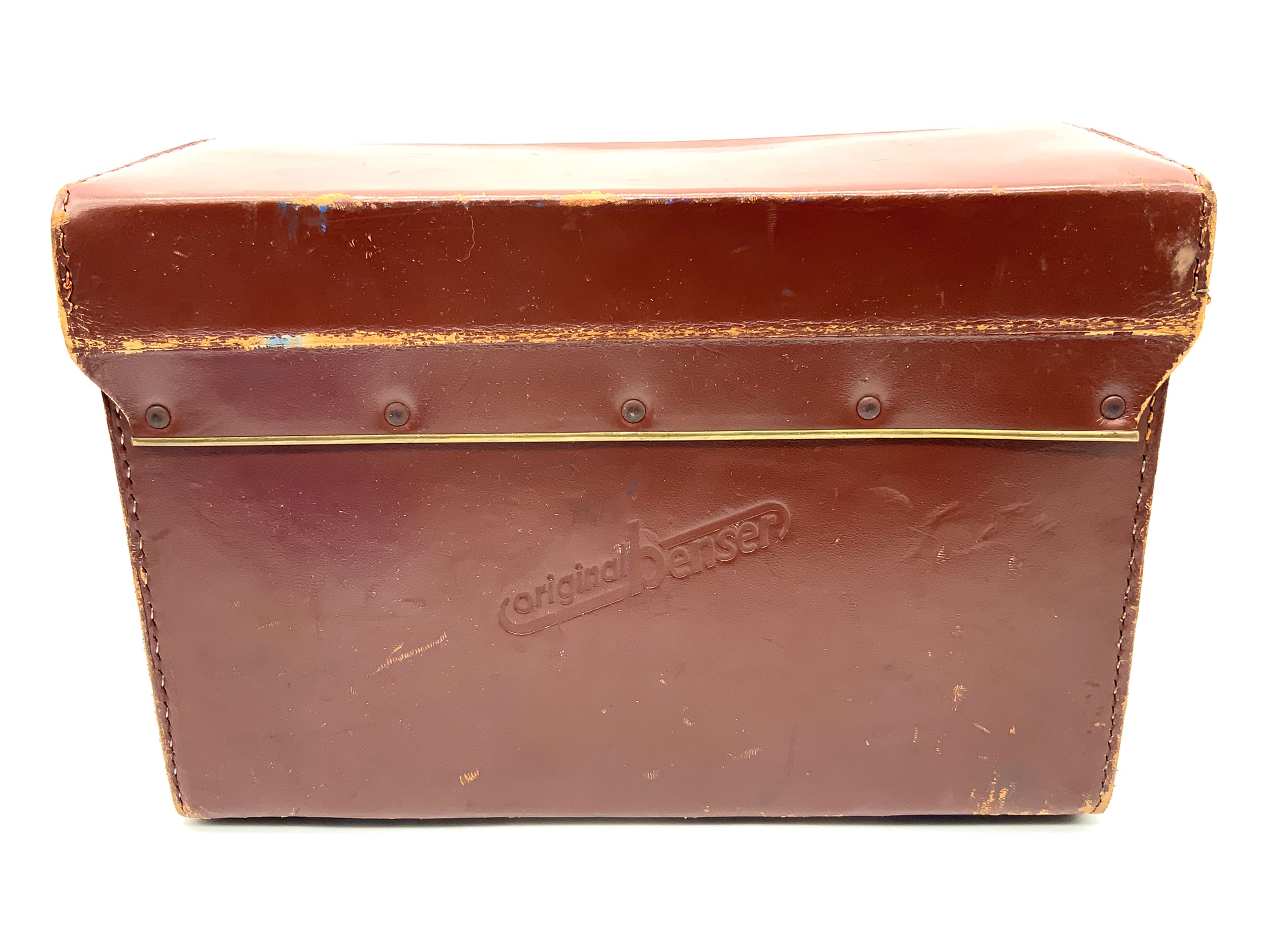 Original Benser brown leather bag, approx. 17x25x11cm, camera bag.
