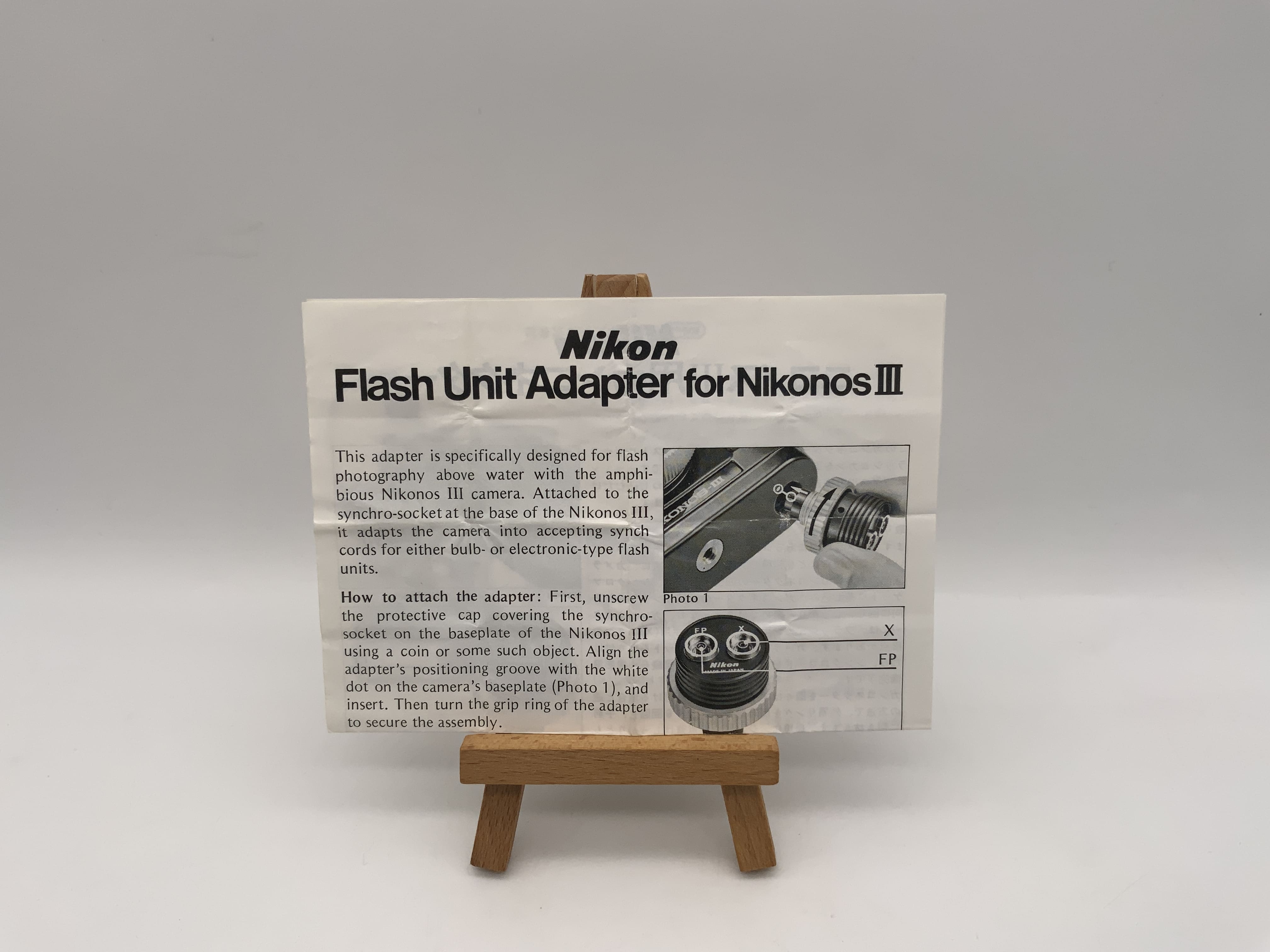 Nikon Flash Unit Adapter for Nikonos III User Manual (English)
