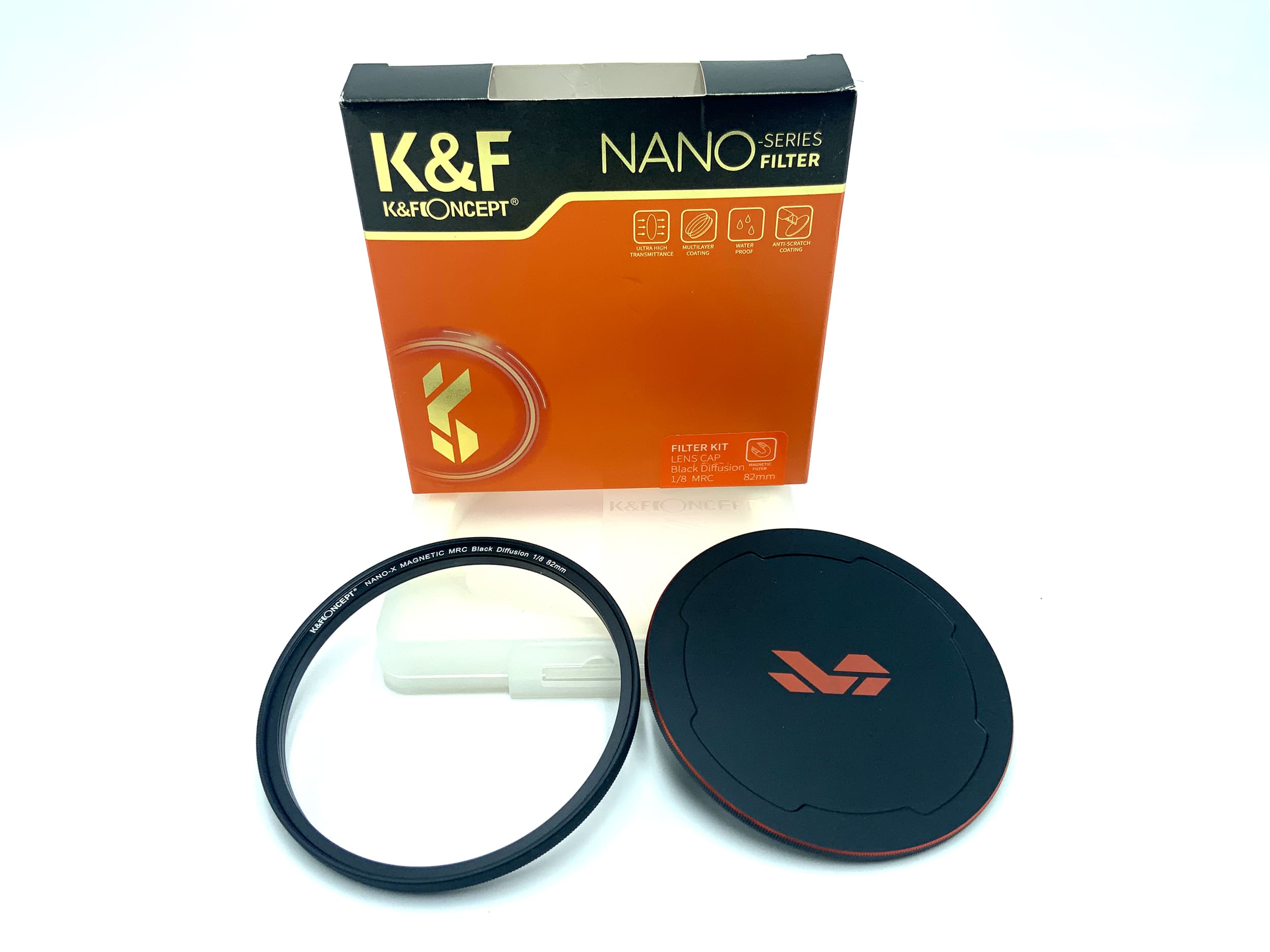 K&F Concept Filter Kit Nano-X Black Diffusion 1/8 MRC+Lens Cap OVP Filter 82mm