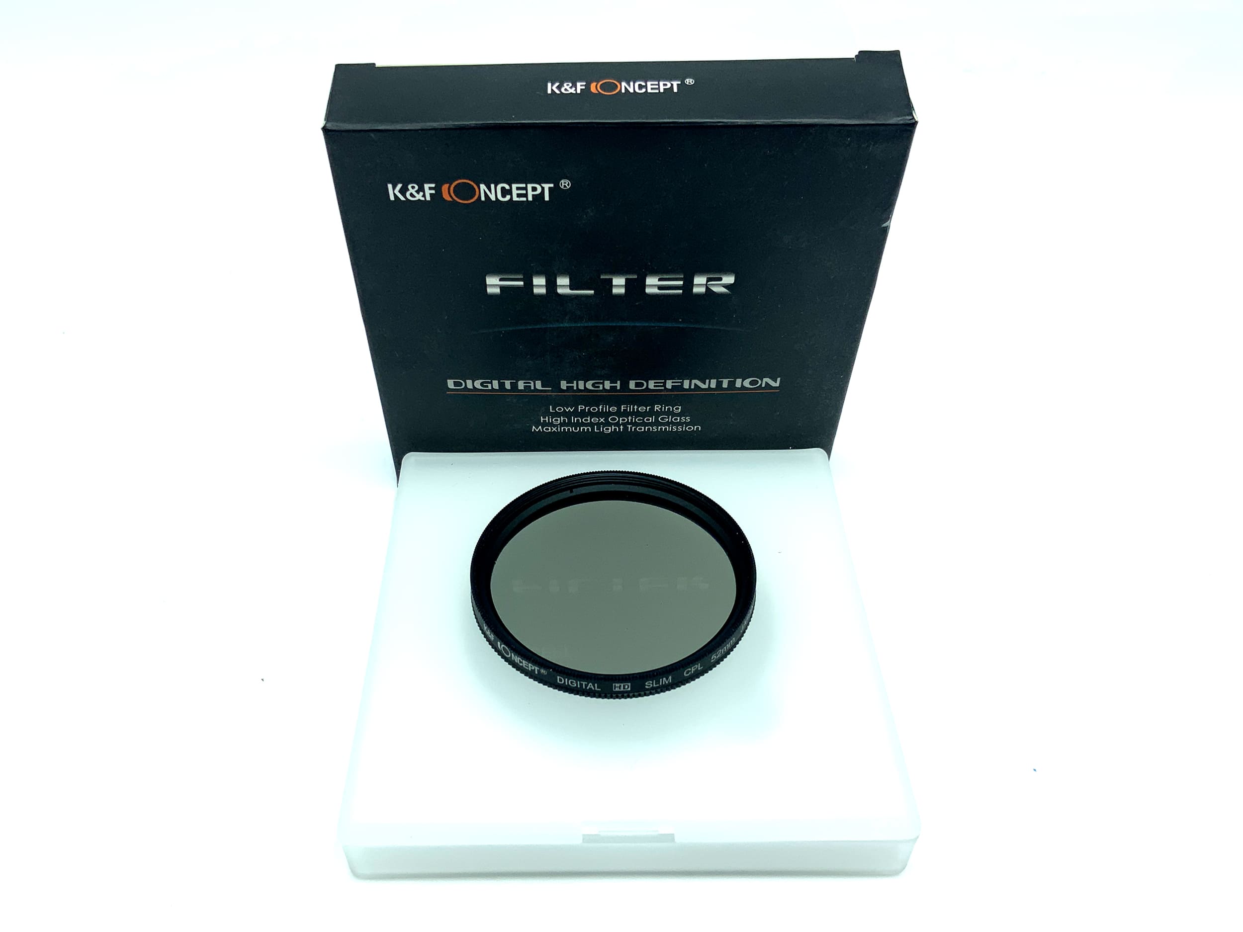 K&F Concept Polfilter Digital HD Slim CPL Optics in OVP Filter 52mm Kreisförmig