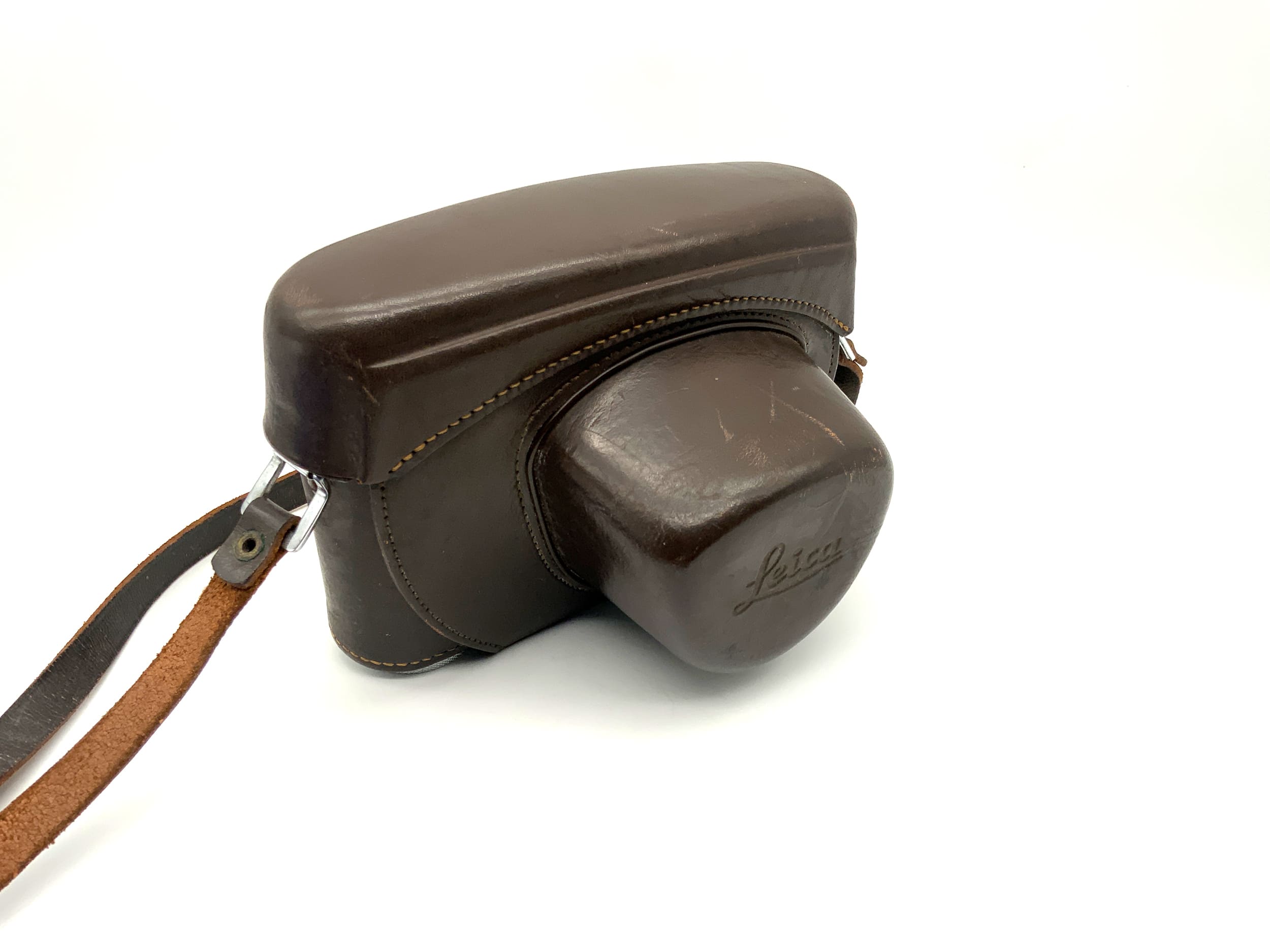 Leica IIIG ready case, brown leather camera bag