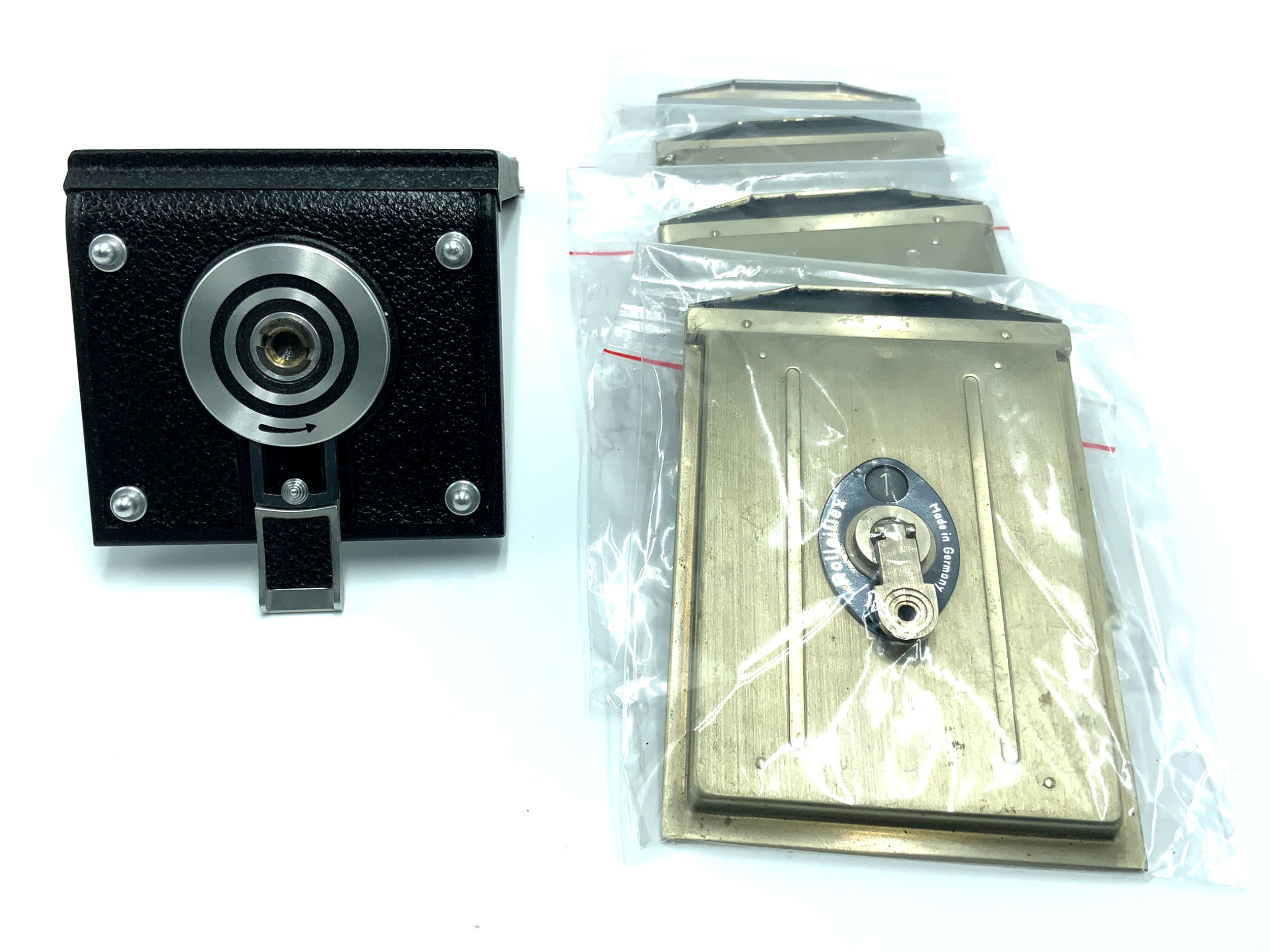 Rollei F&H für Rolleiflex und Rolleicord Plattenadapter 6x6 TLR Set