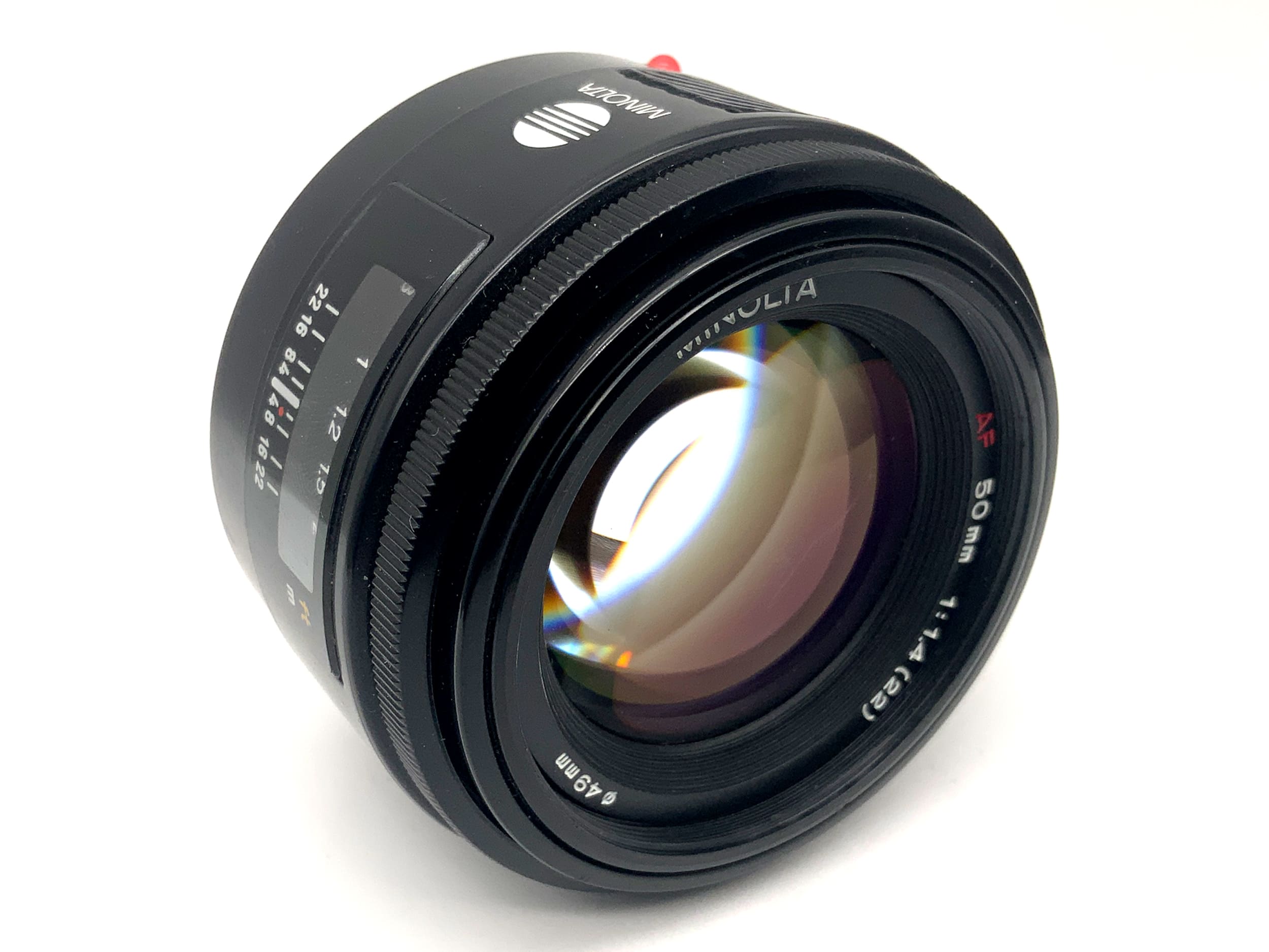 Minolta 50mm 1:1.4(22) lens AF fixed focal length autofocus (Minolta AF/Sony A)