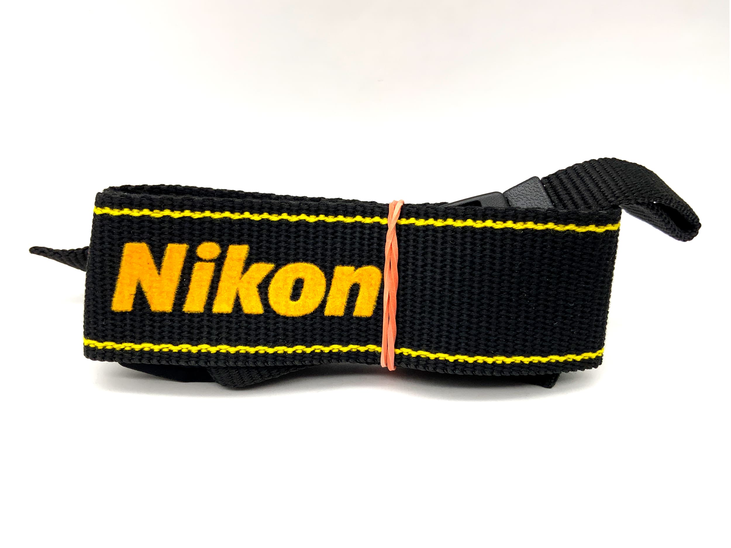Nikon camera strap, black/yellow, approx. 34mm