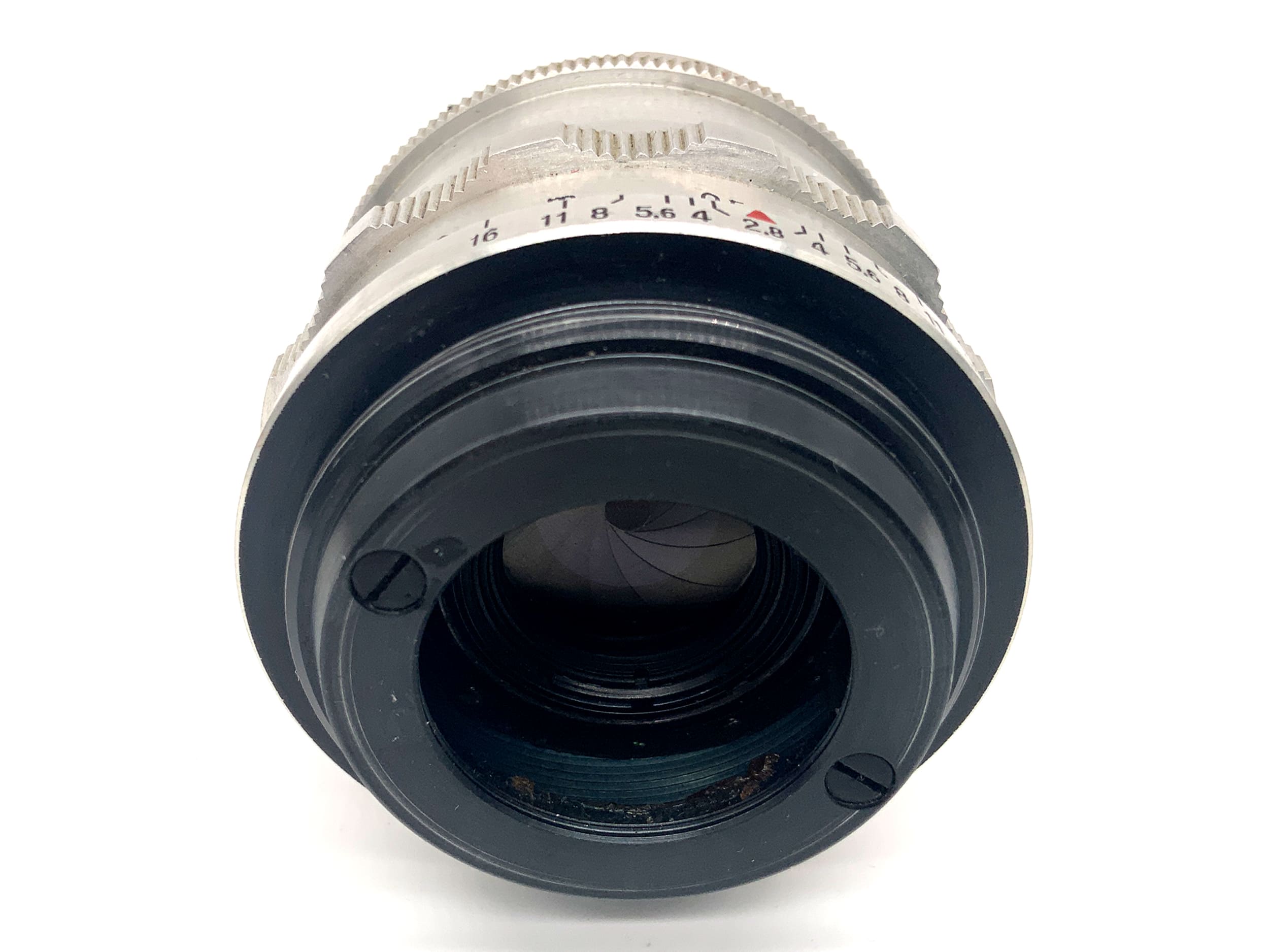 Carl Zeiss Jena Q1 Tessar red T 12 Blades 50mm 1:2.8 Objektiv (M42) Pilz!