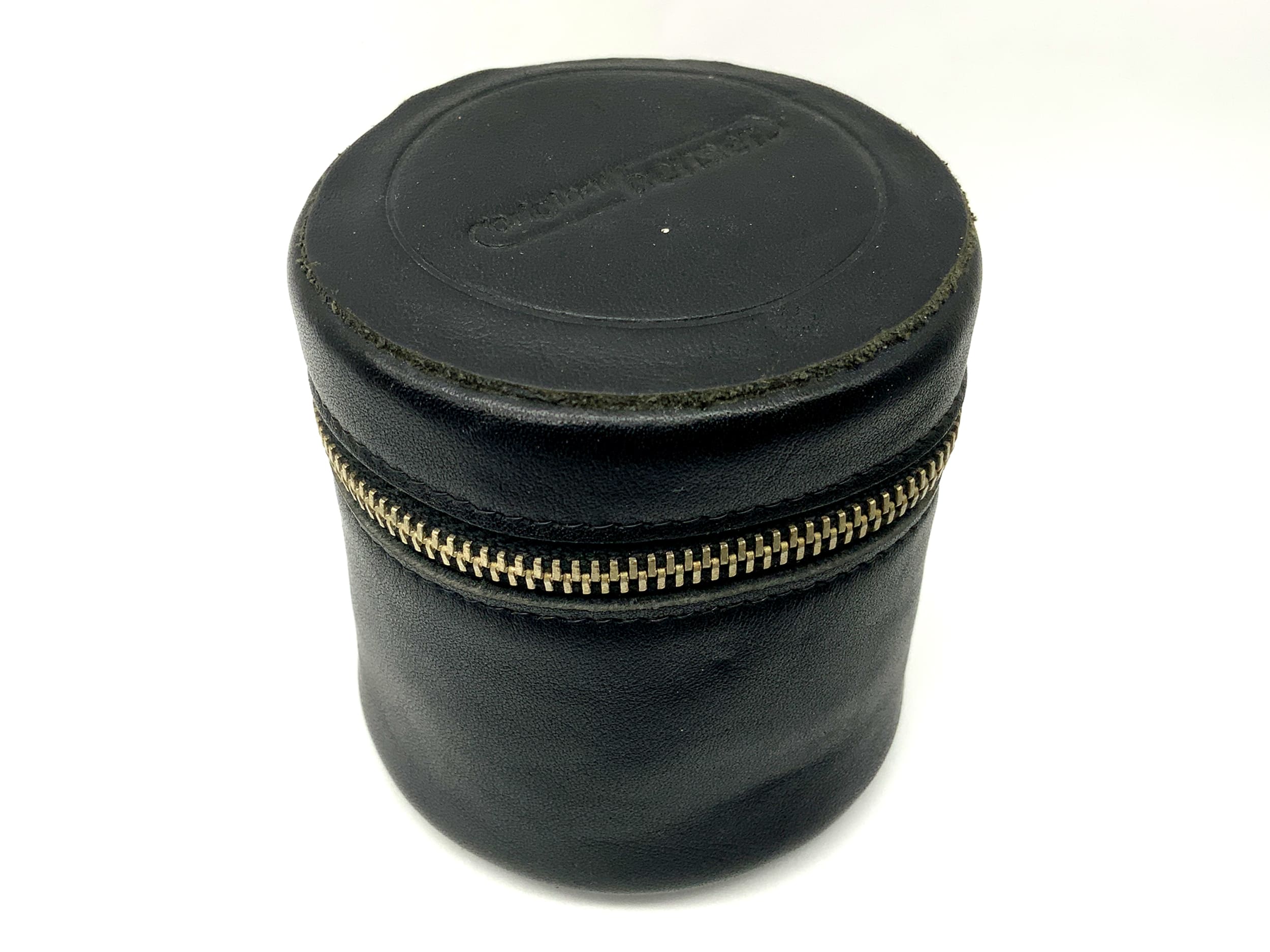 Original Benser approx. 8x7.5cm black leather soft lens case