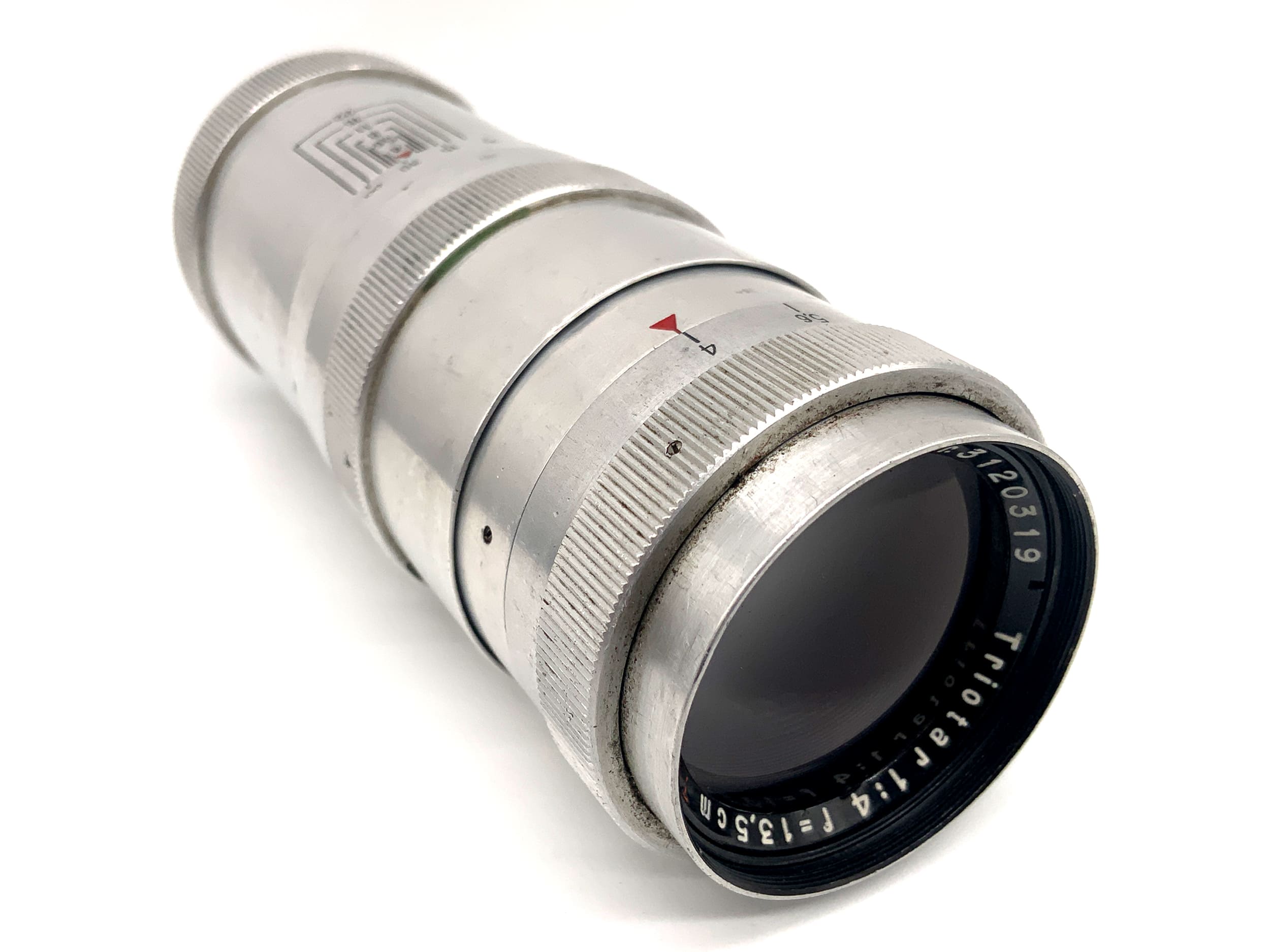 Carl Zeiss Jena Triotar red T 13,5cm 1:4 Objektiv Festbrennweite (Exa)