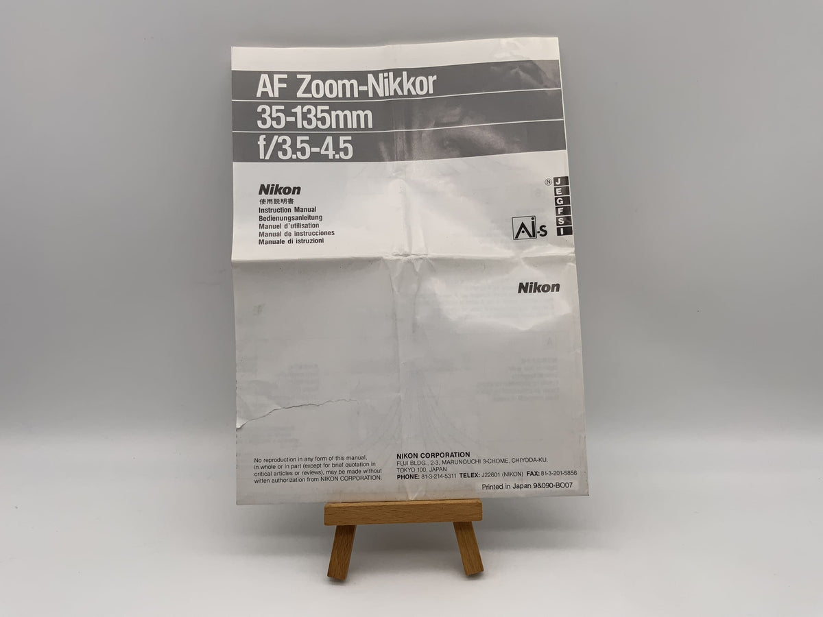 Nikon AF Zoom-Nikkor 35-135mm f/3.5-4.5 User Manual (German)