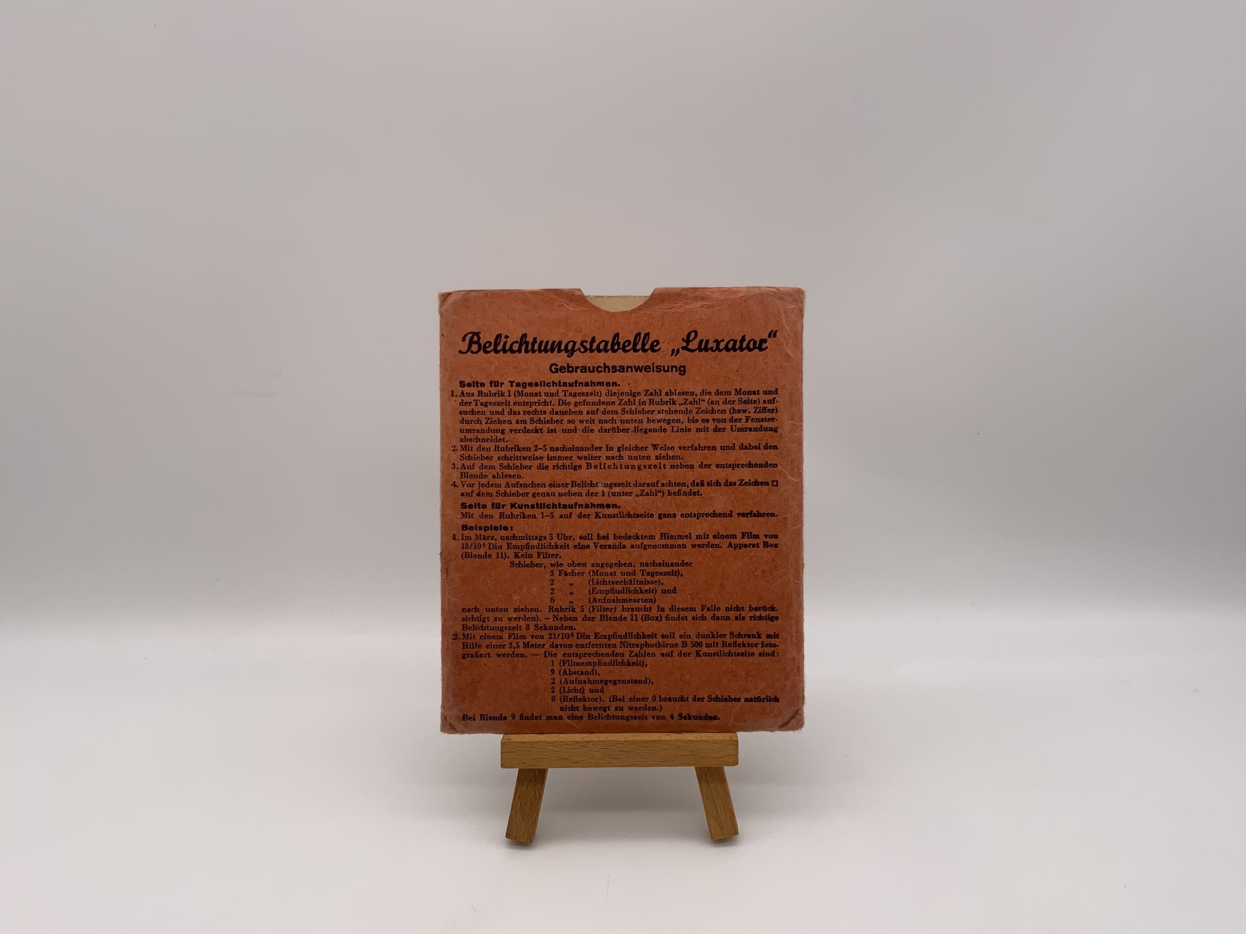 Luxator Exposure Chart User Manual (German)
