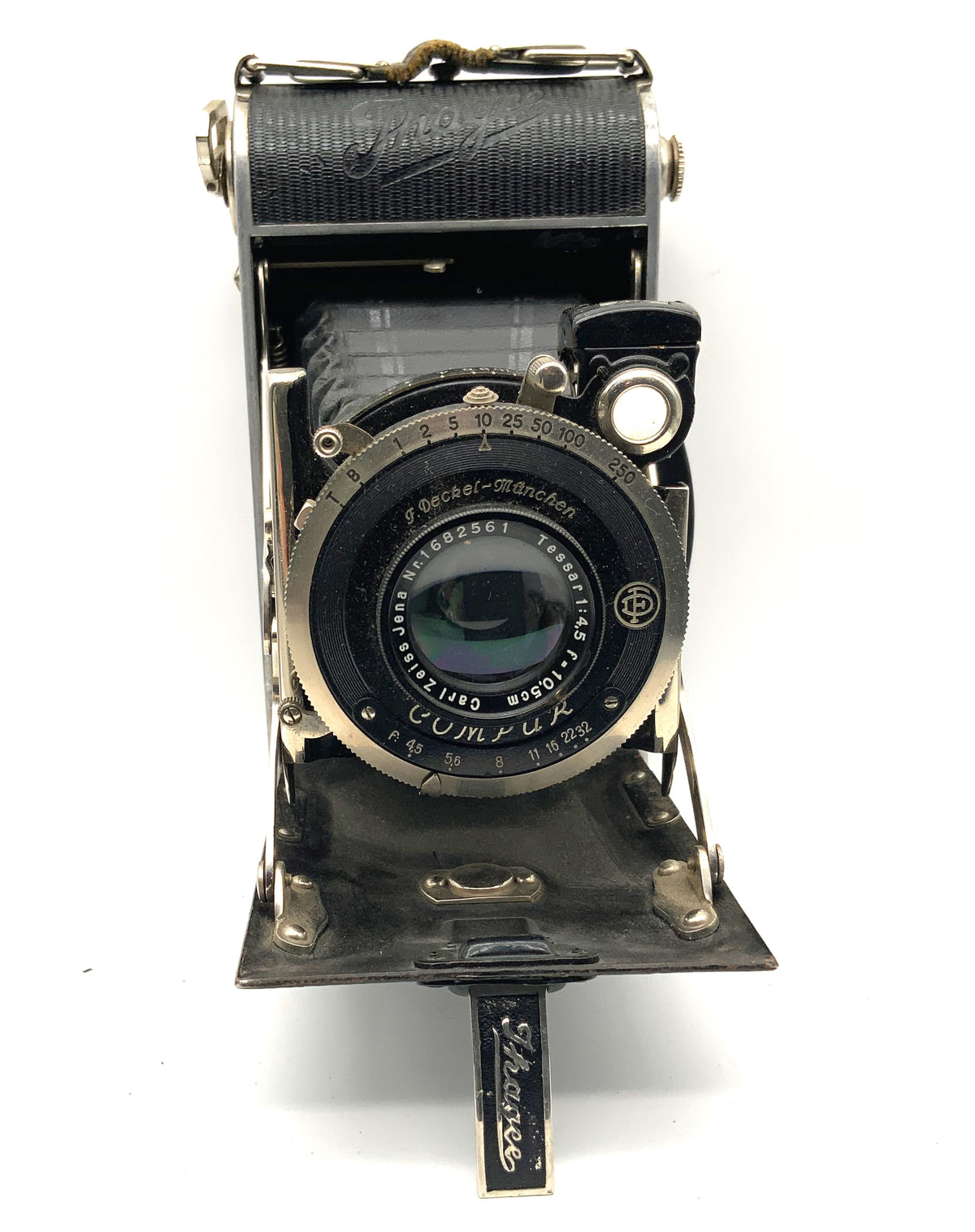 Ihagee Klappkamera mit Carl Zeiss Tessar 10,5cm 1:4,5 6x9 Compur Analogkamera