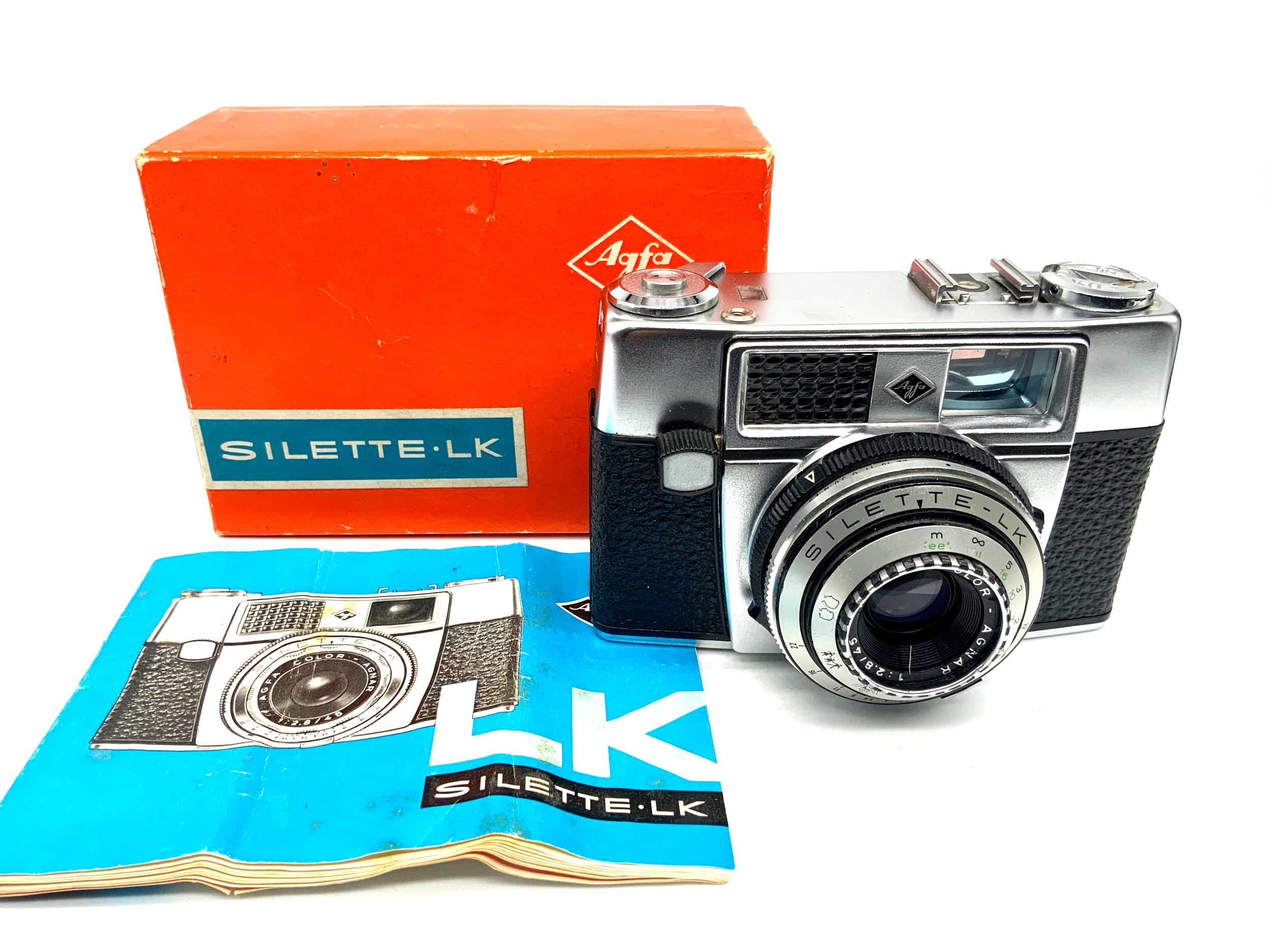 Agfa Silette-LK Sucherkamera mit Color Agnar 1:2.8/45 in OVP Analogkamera