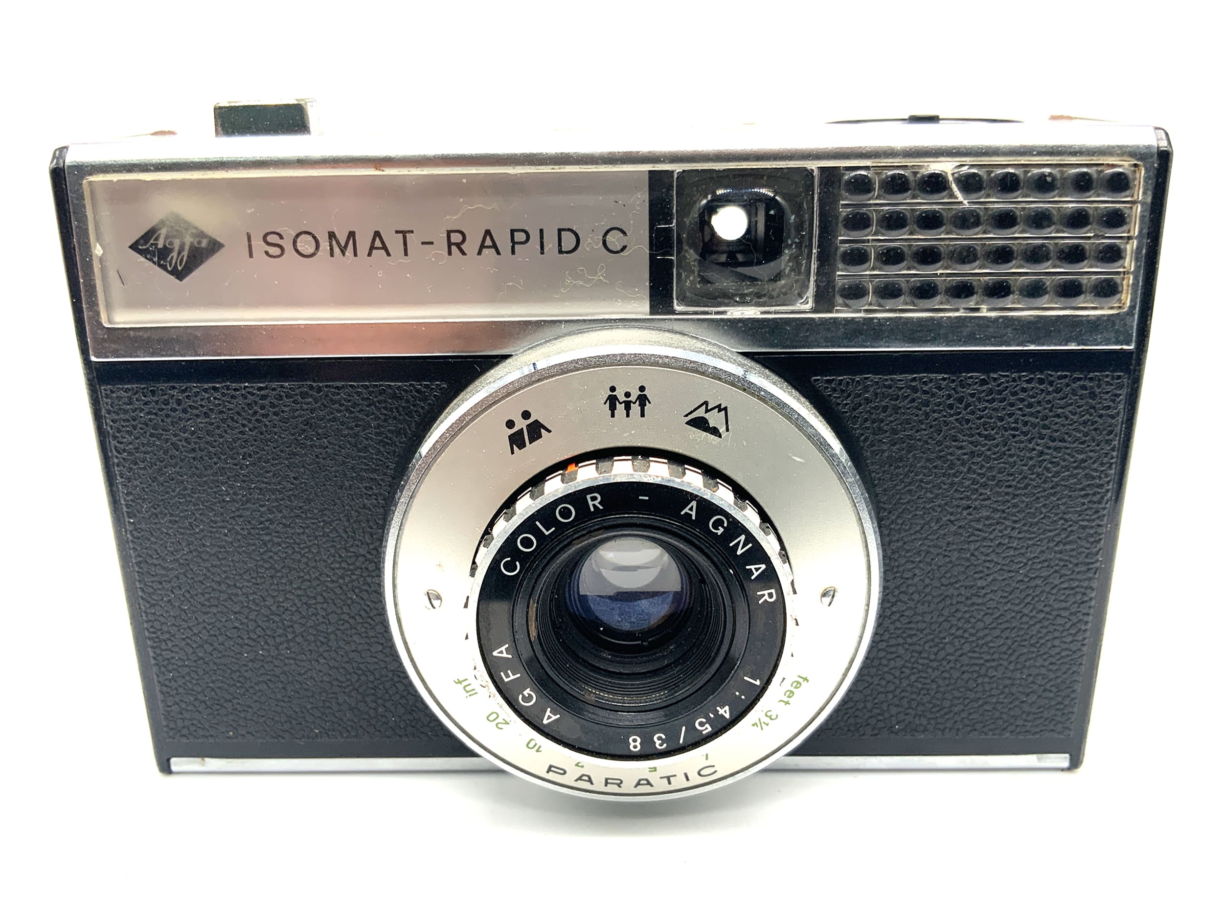 Agfa Isomat-Rapid C Sucherkamera mit Color-Agnar 38mm 1:4.5 Paratic Analogkamera