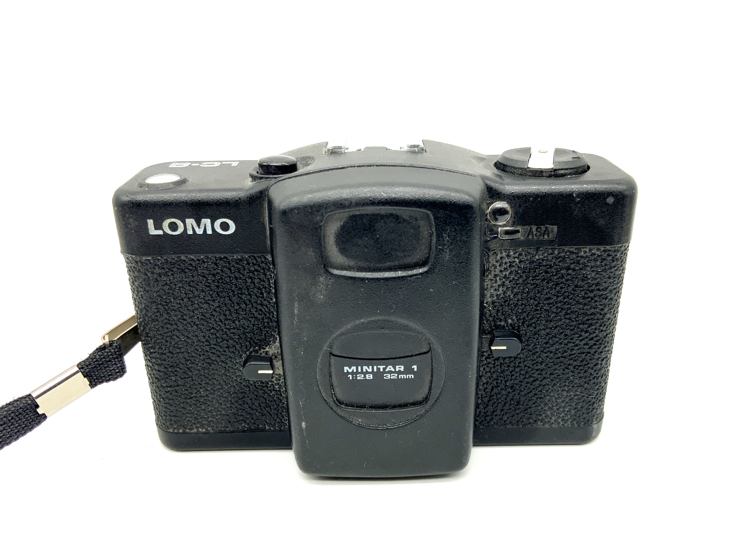 Lomo LC-A viewfinder camera with Minitar 1 32mm 1:2.8 compact camera analog camera