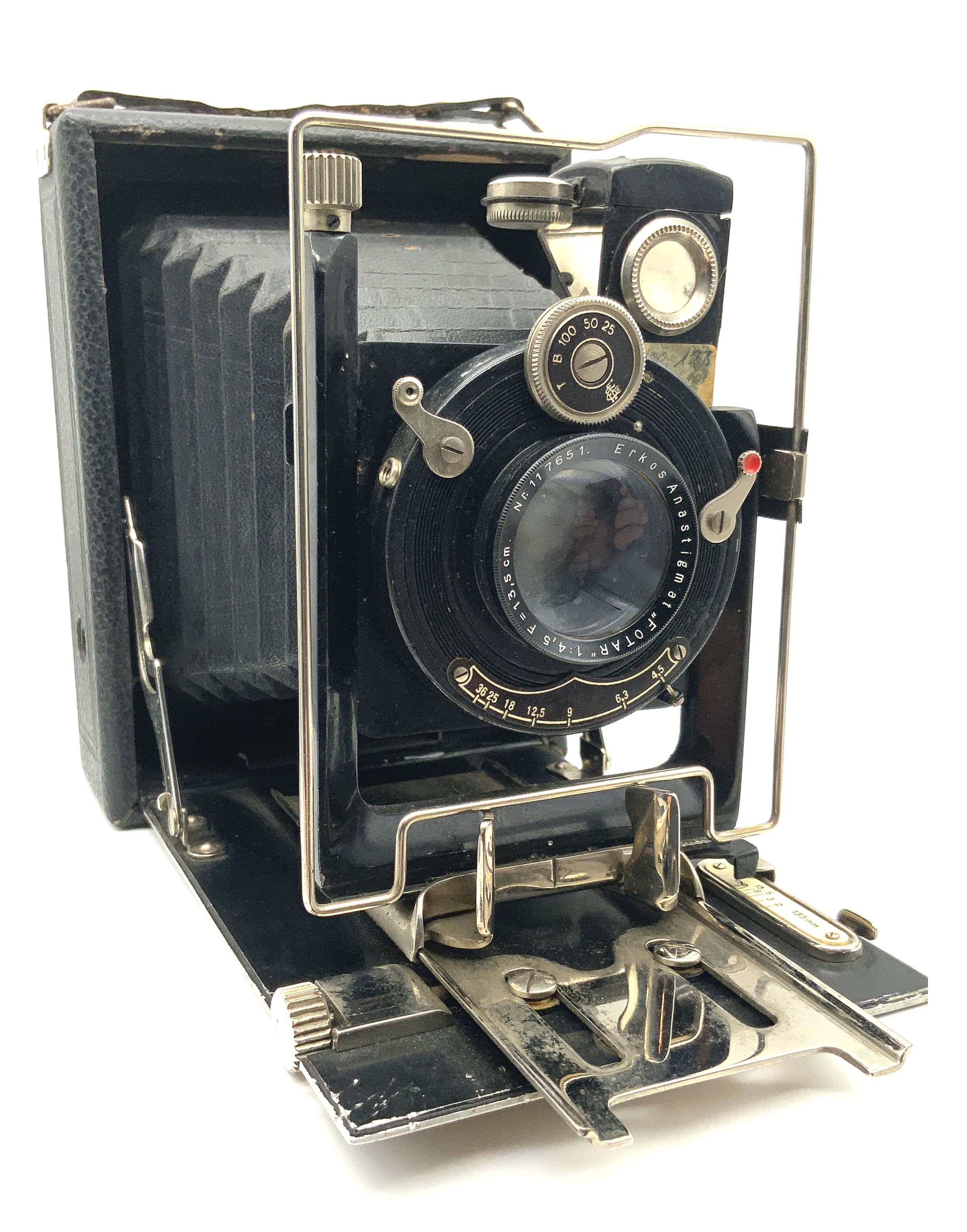 Plattenkamera mit Erkos Anastigmat Fotar 13,5cm 1:4.5 Analogkamera