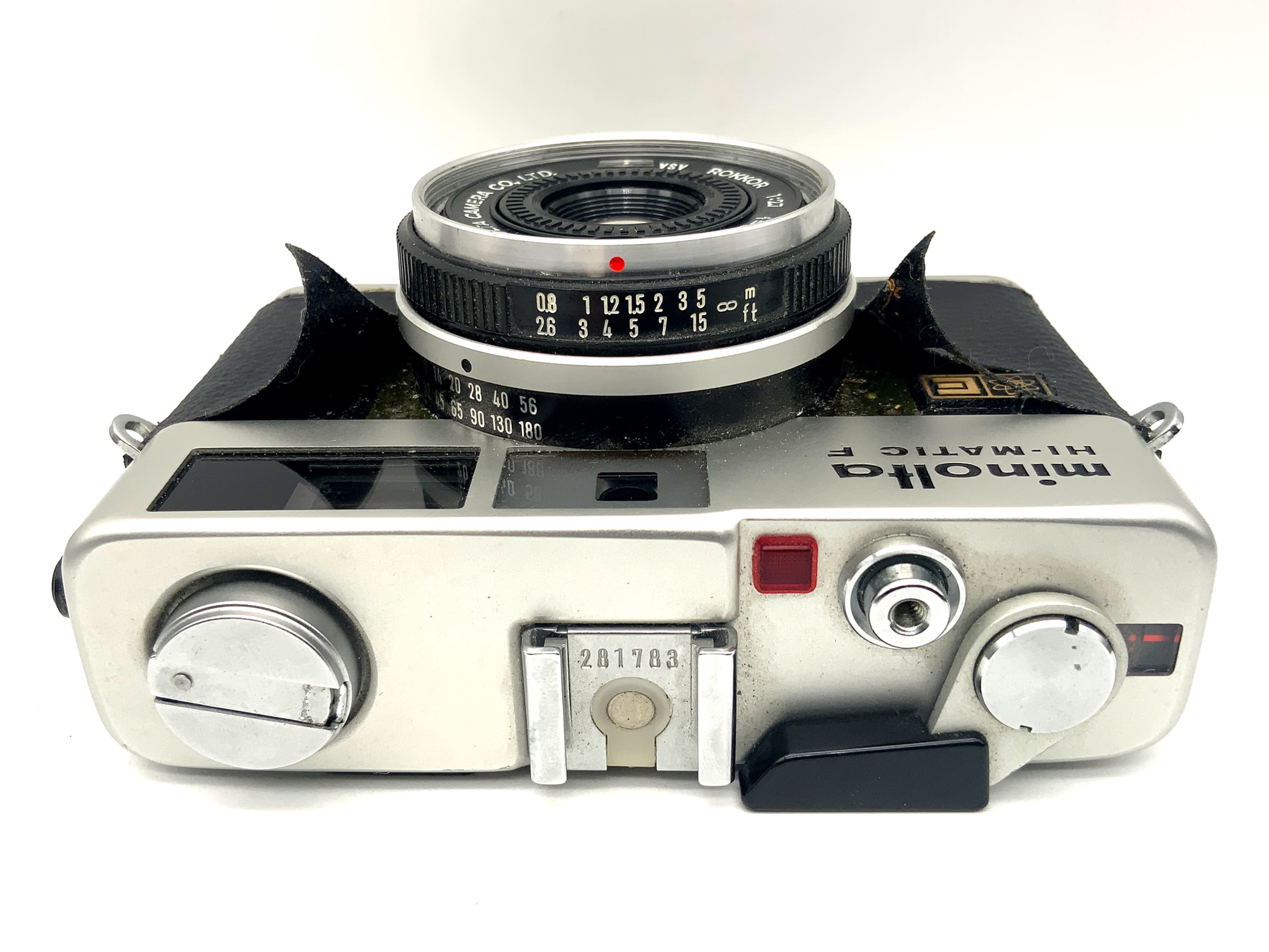 Minolta HI-Matic F rangefinder camera with Rokkor 38mm 1:2.7 analog camera
