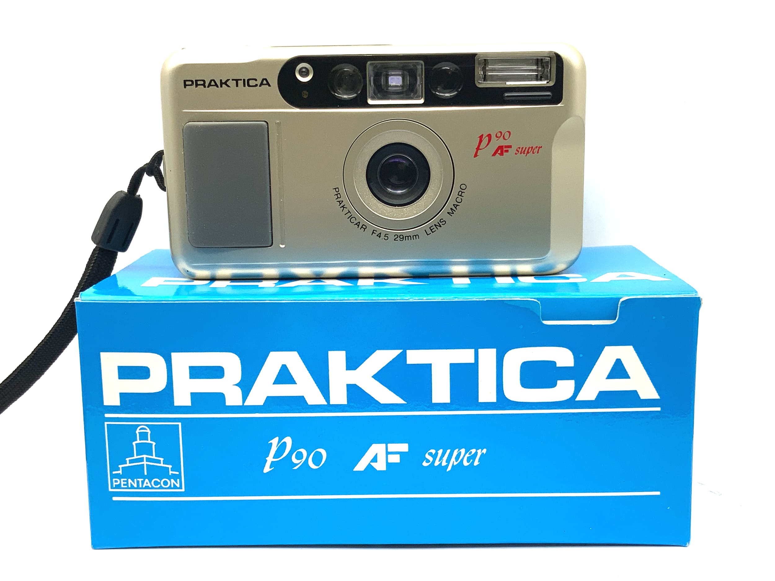 Praktica P90 AF Super Point&amp;Shoot with F4.5 29mm lens Macro in original packaging analog camera
