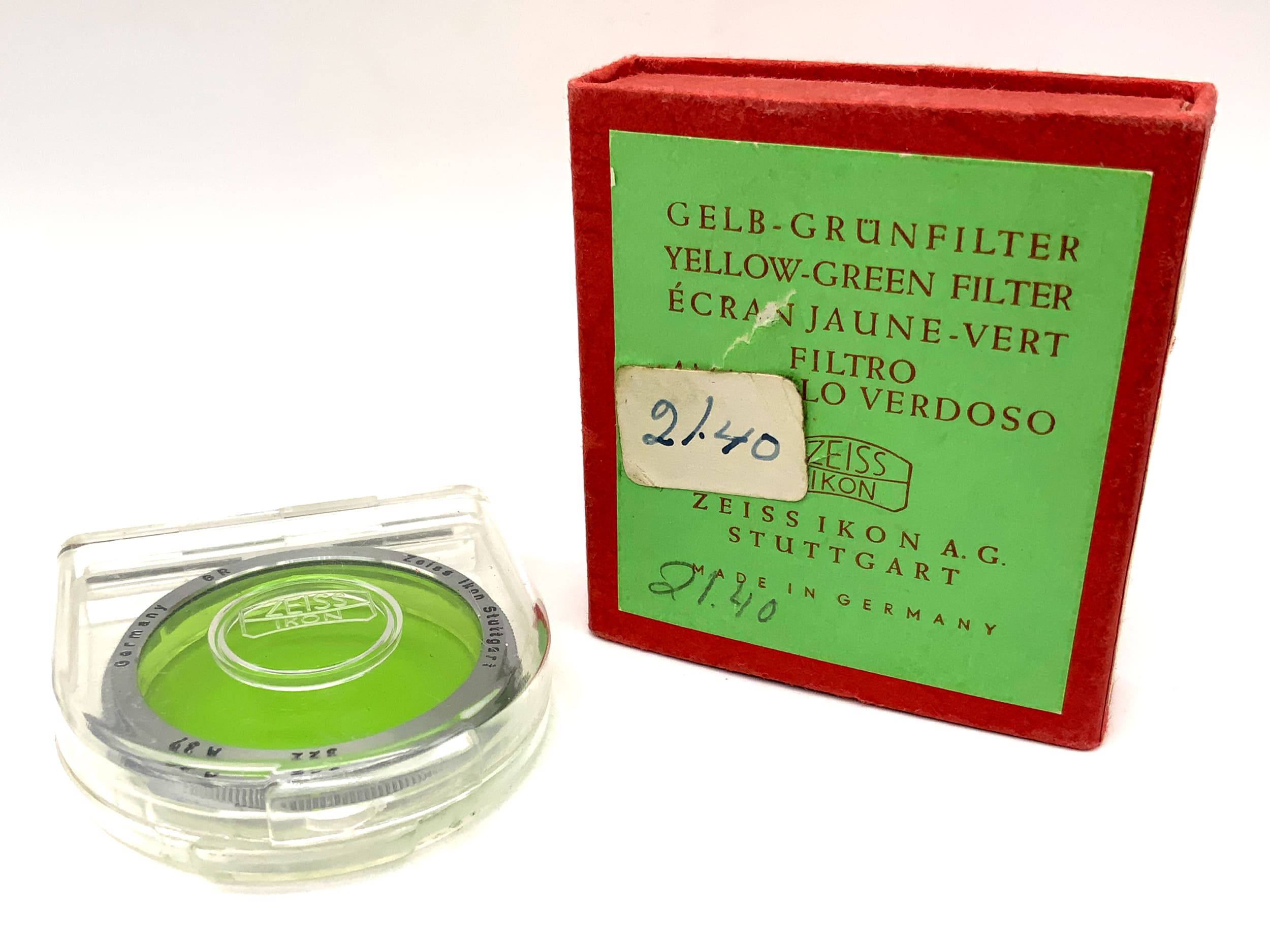 Zeiss Ikon color filter GR A 37 yellow-green 322 slip-on plug-in filter in original packaging 37mm