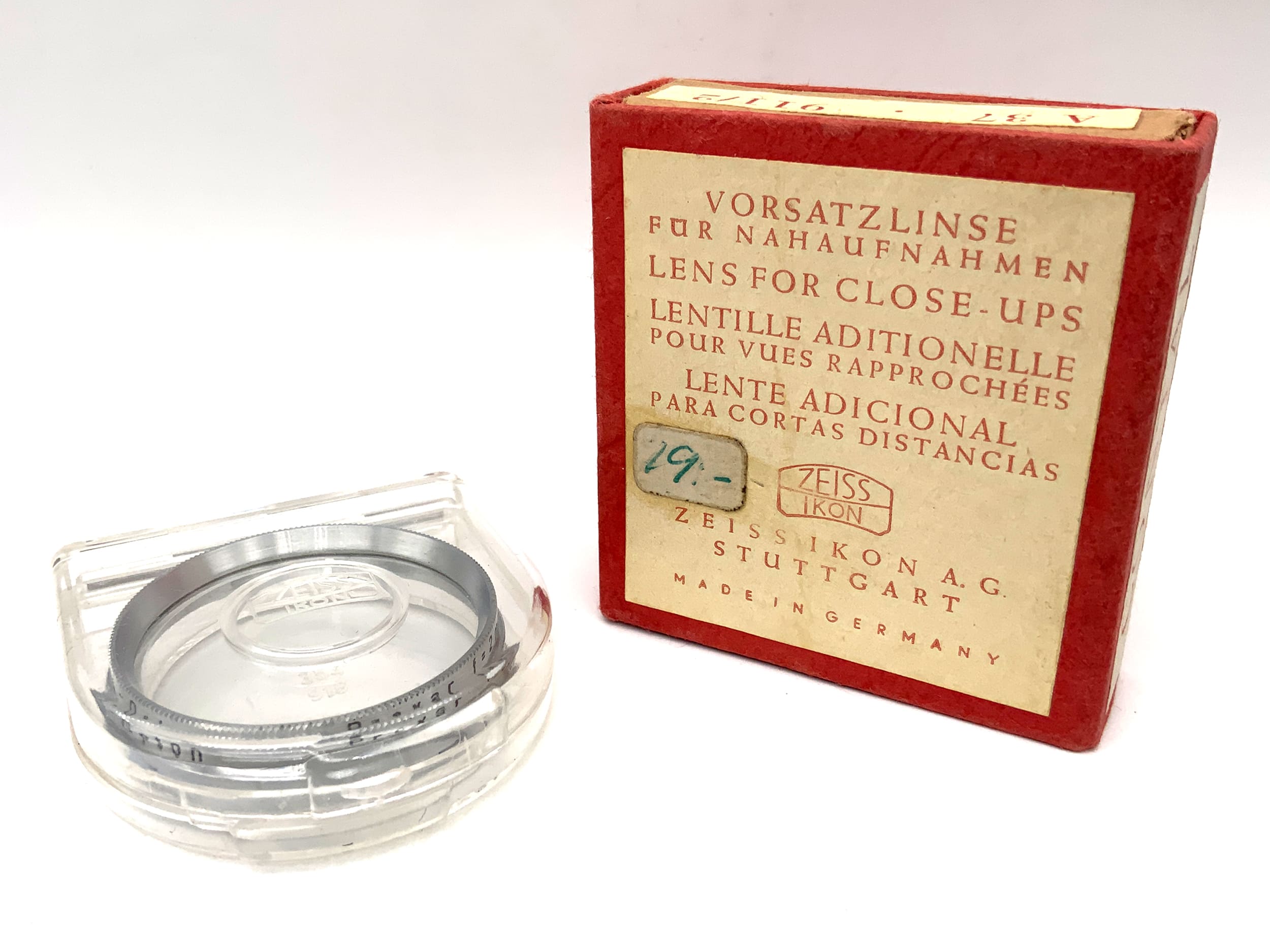 Zeiss Ikon close-up lens Opton Proxar f=2m A37 Close-Up Slip On plug-in filter OVP 37mm