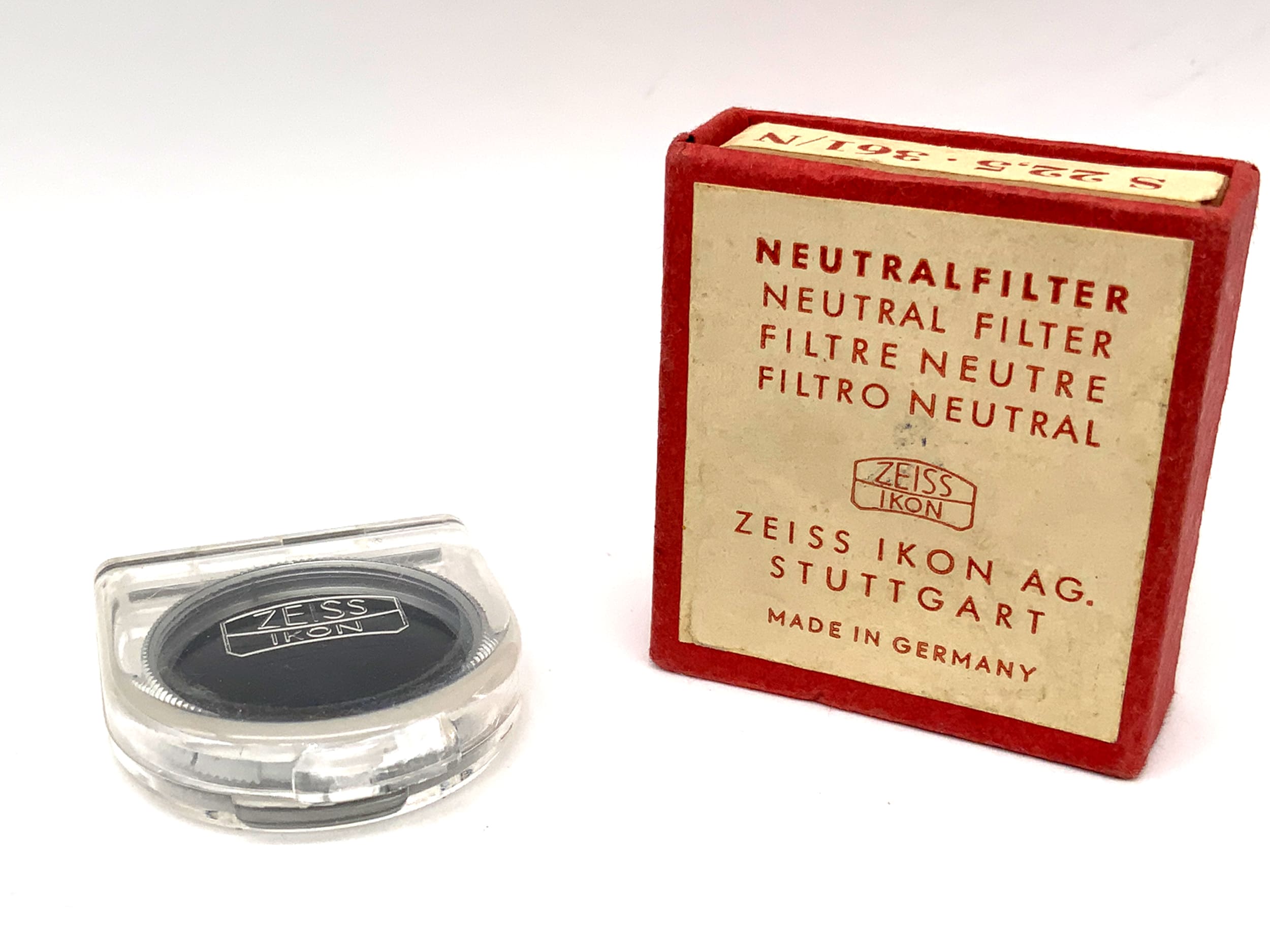 Zeiss Ikon Neutral Filter S 22.5 N 8x 361/N in original packaging, 22.5mm circular filter