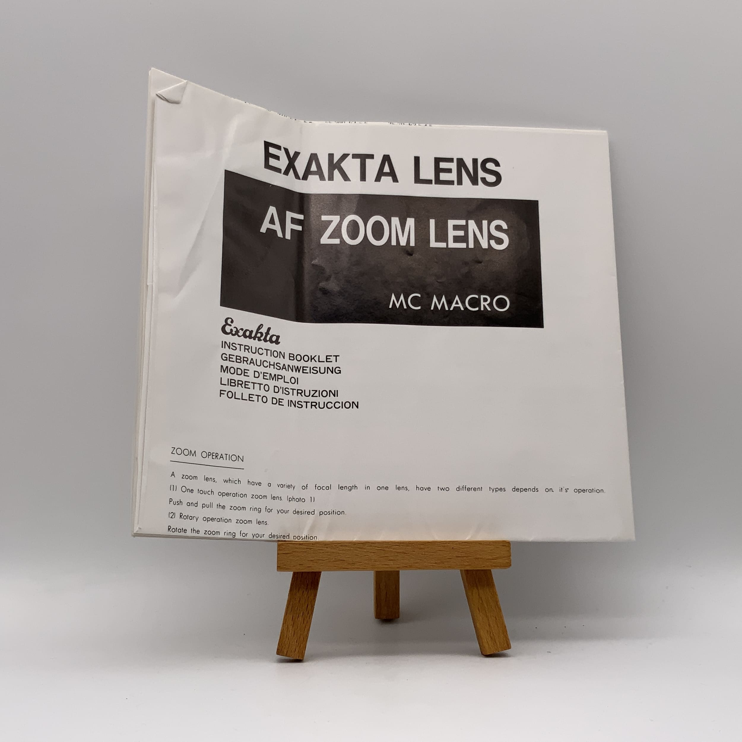 Exakta AF Zoom Lens MC Macro User Manual (German)