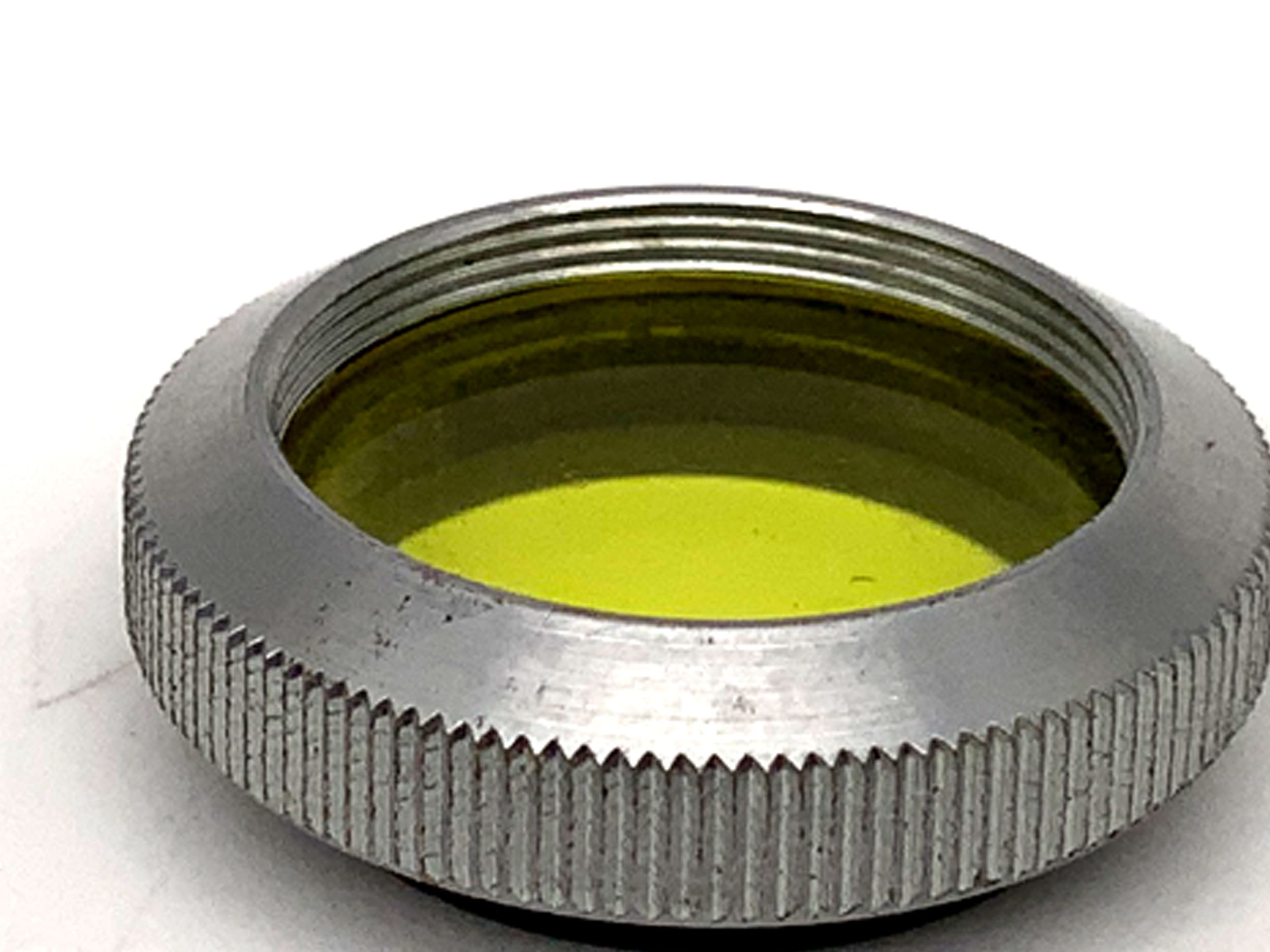 Meopta yellow/green color filter for Mikroma filters, 16mm circular filter thread