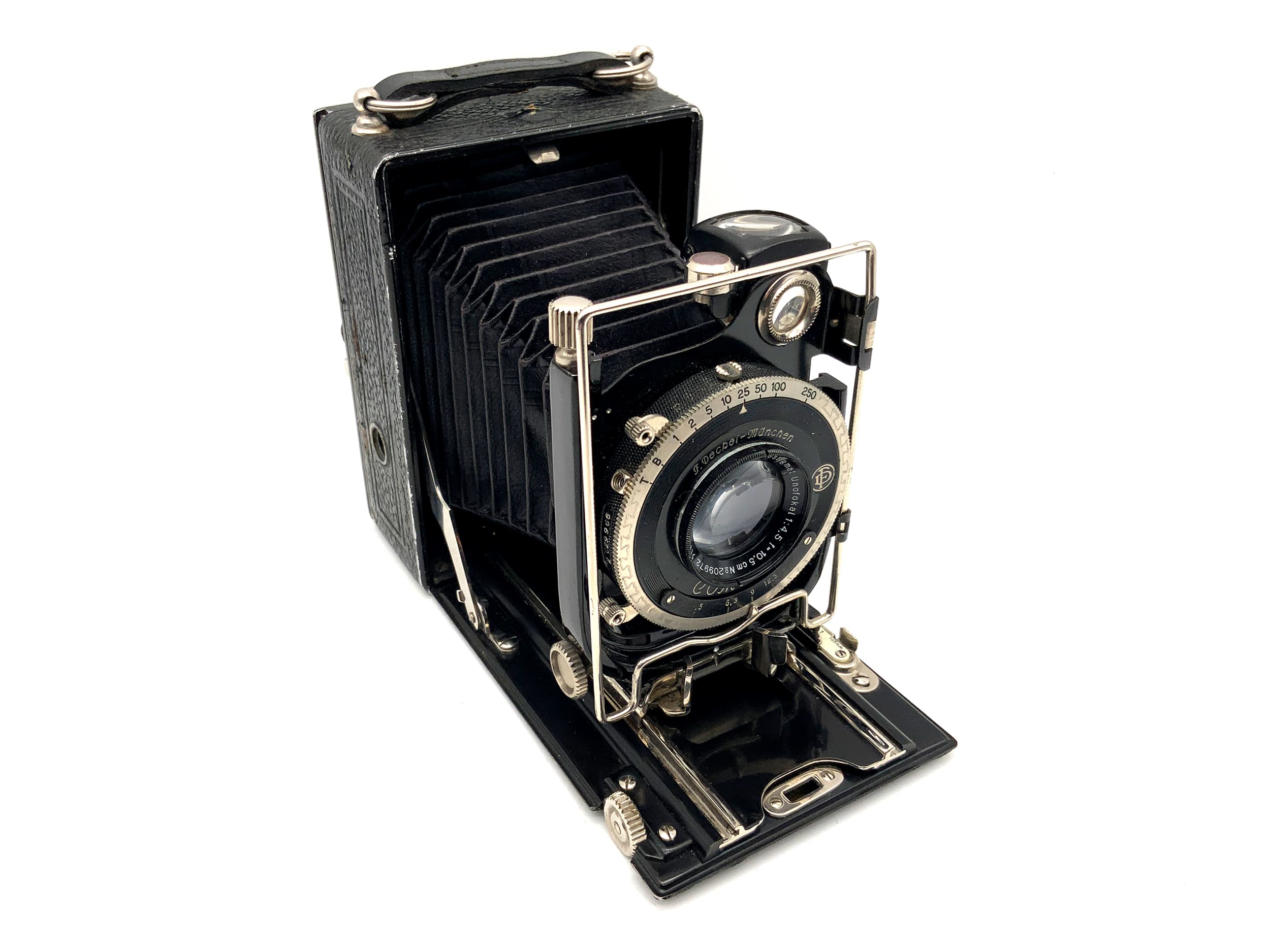 Welta plate camera with Steinheil double anastigmat Unofocal 1:4.5 f=10.5cm