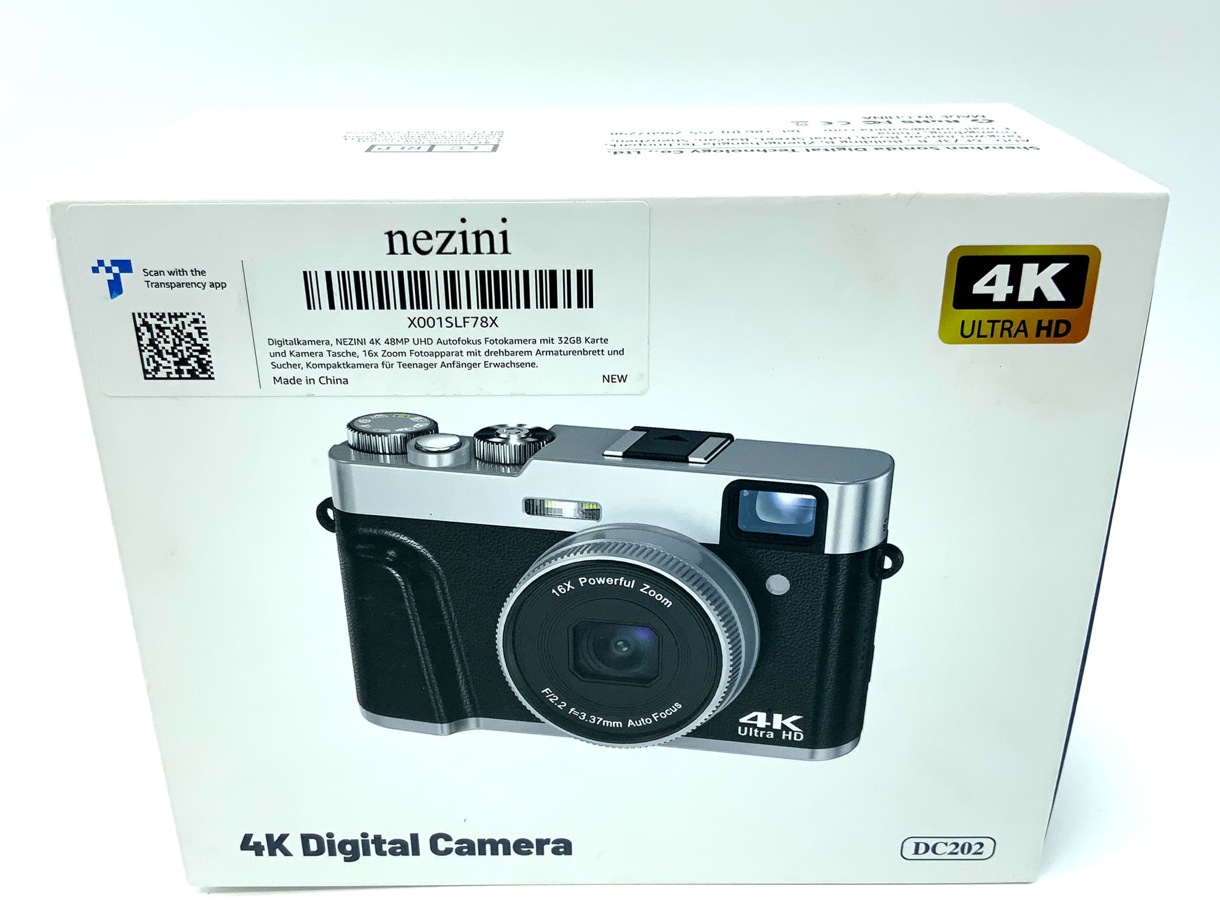 Nezini 4K Digital Camera DC202 Digital compact camera with 3.37mm 1:2.2