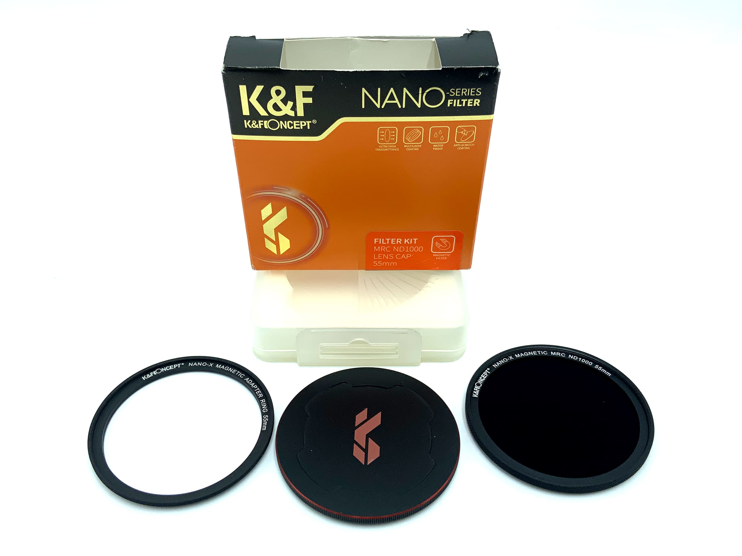 K&F Concept Filter Kit Nano-X Magnetic MRC ND1000+ Lens Cap in OVP Filter 55mm