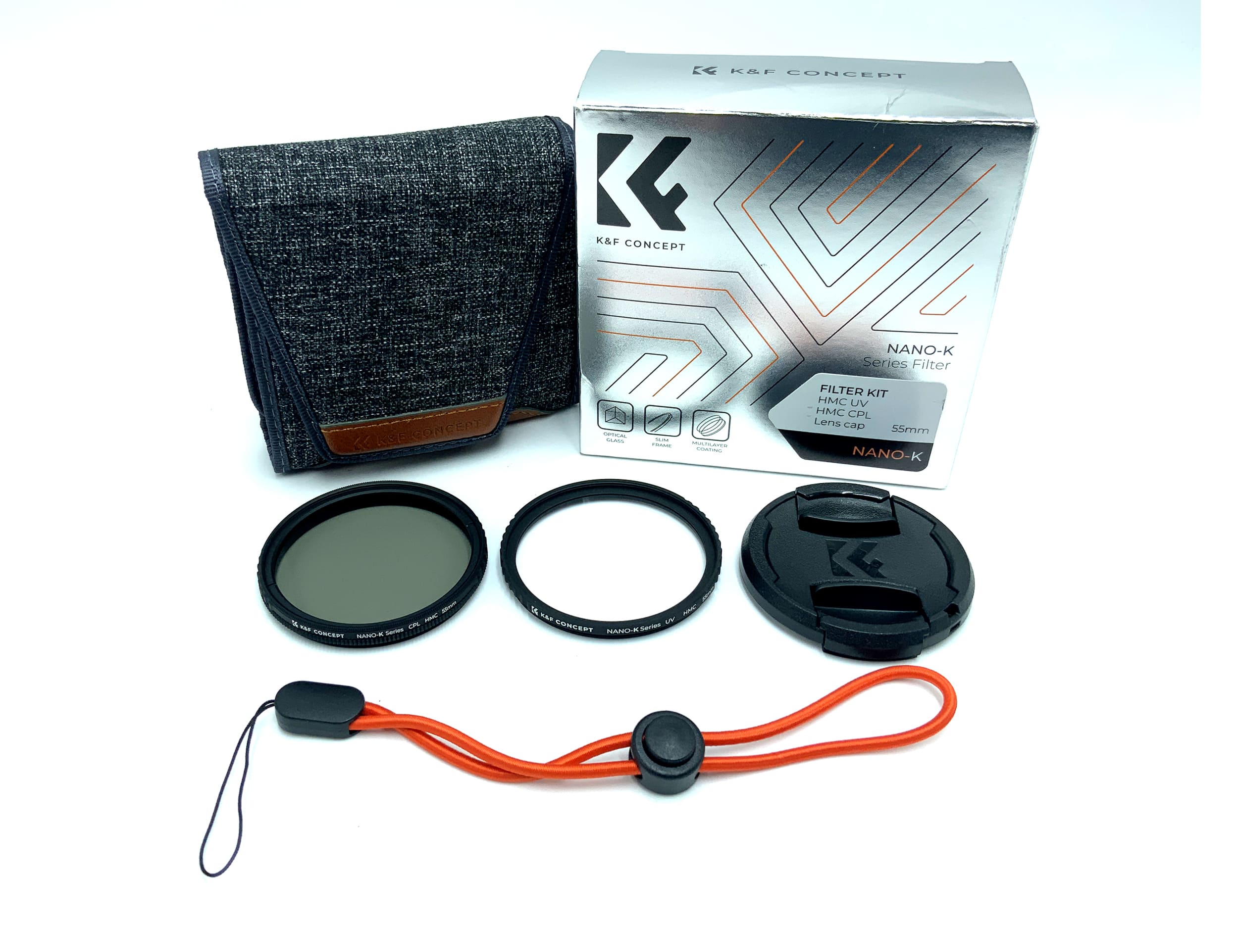 K&F Concept Filter Kit Nano-K HMC UV/CPL+Lens Cap in OVP Filter 55mm Kreisförmig