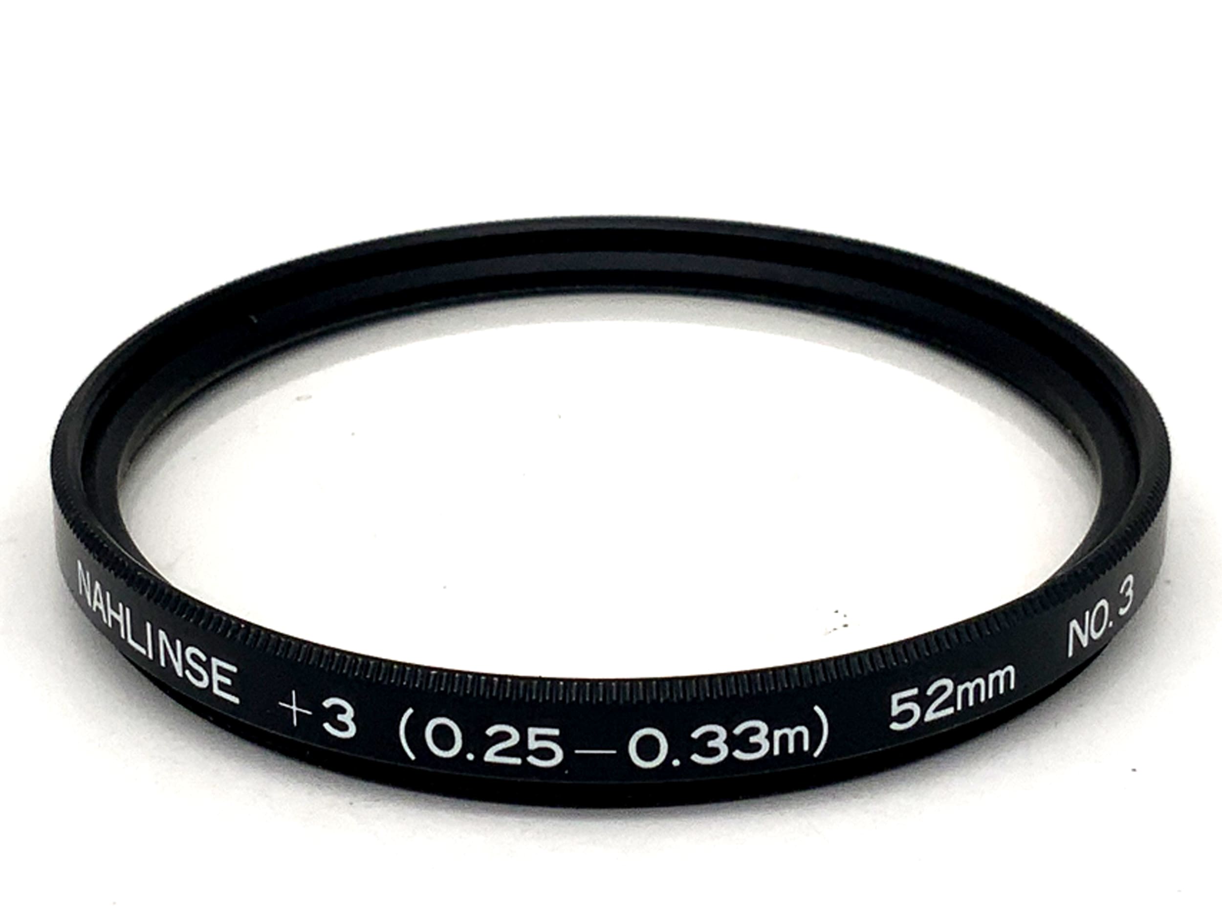 Close-up lens +3 (0.25-0.33m) NO.3 filter 52mm circular