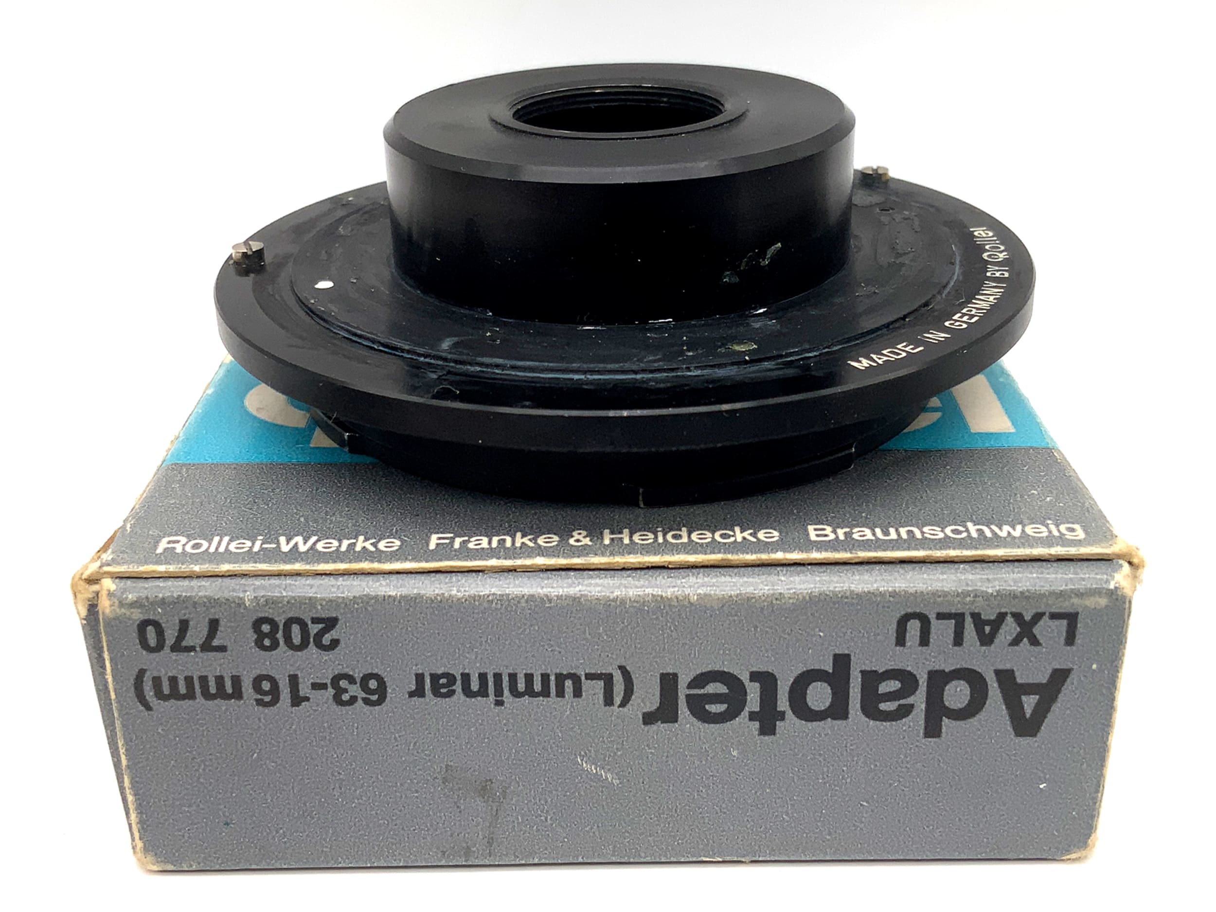 Rollei LXALU 208 770 lens adapter in original packaging (Luminar 63-16mm -> SL 66)