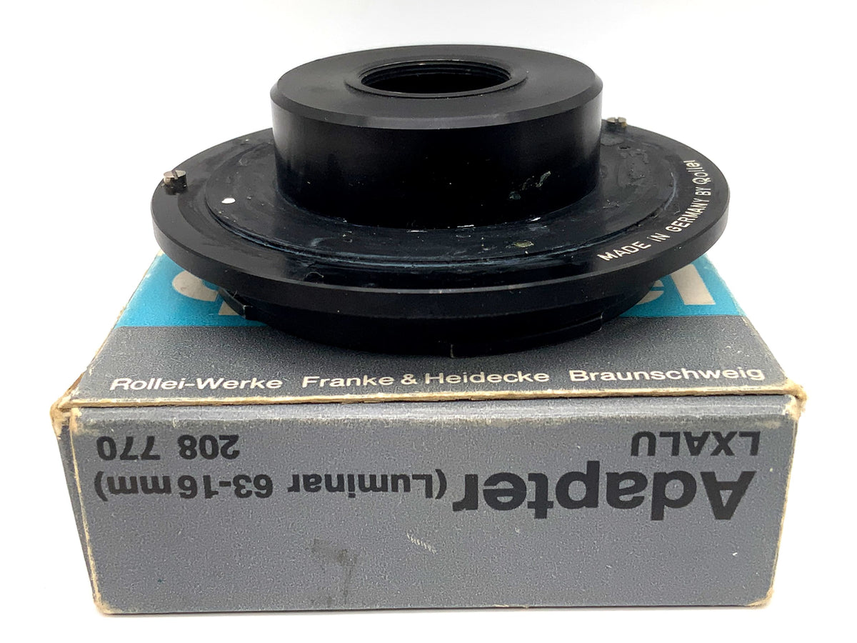 Rollei LXALU 208 770 lens adapter in original packaging (Luminar 63-16mm -> SL 66)