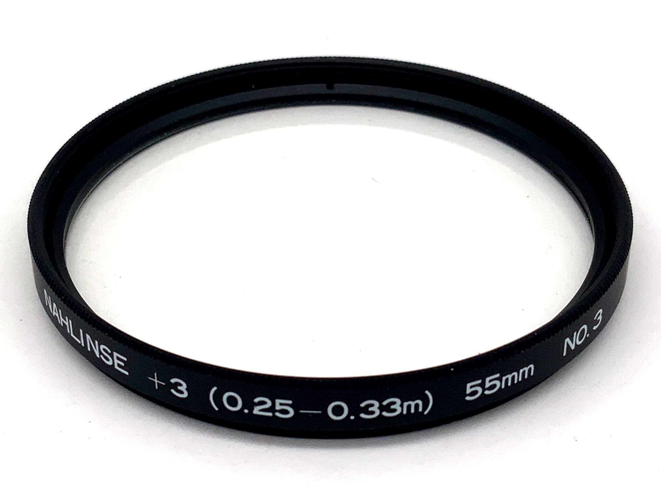 Close-up lens +3 (0.25-0.33m) NO.3 filter 55mm circular