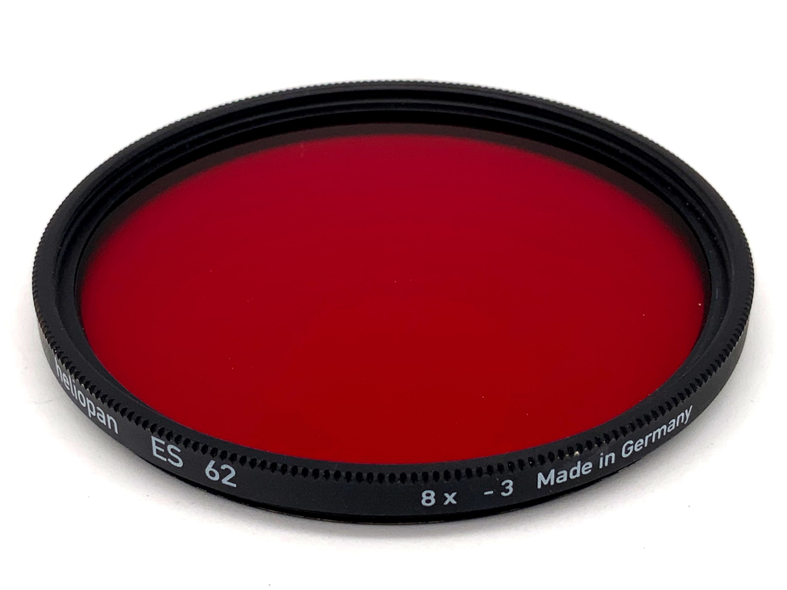 Heliopan ES 62 red color filter, 8x -3 filter, 62mm circular filter thread